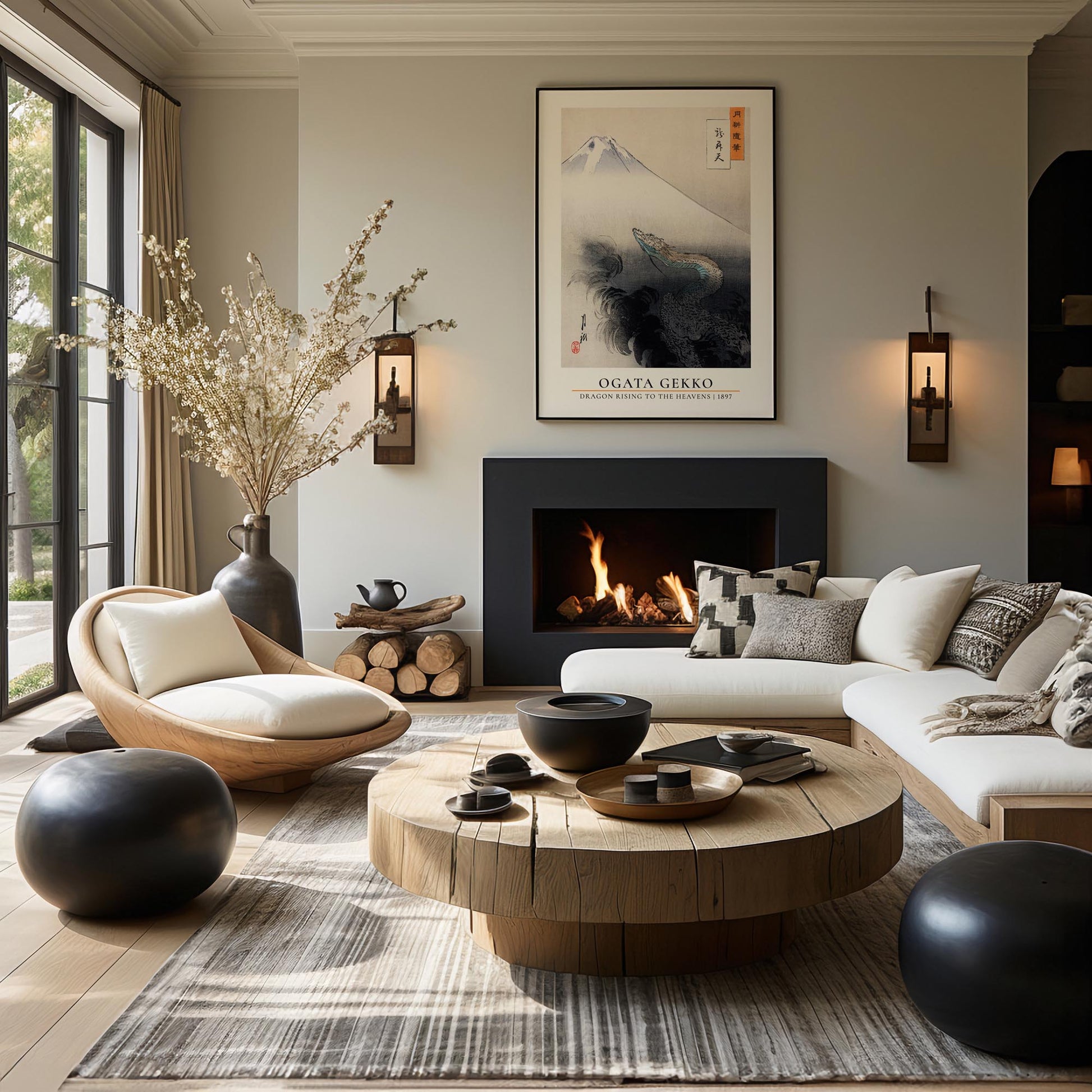 Design concept No. 39 for Ogata Gekko: Dragon rising to the heavens - Gallery-style Japanese Wall Art