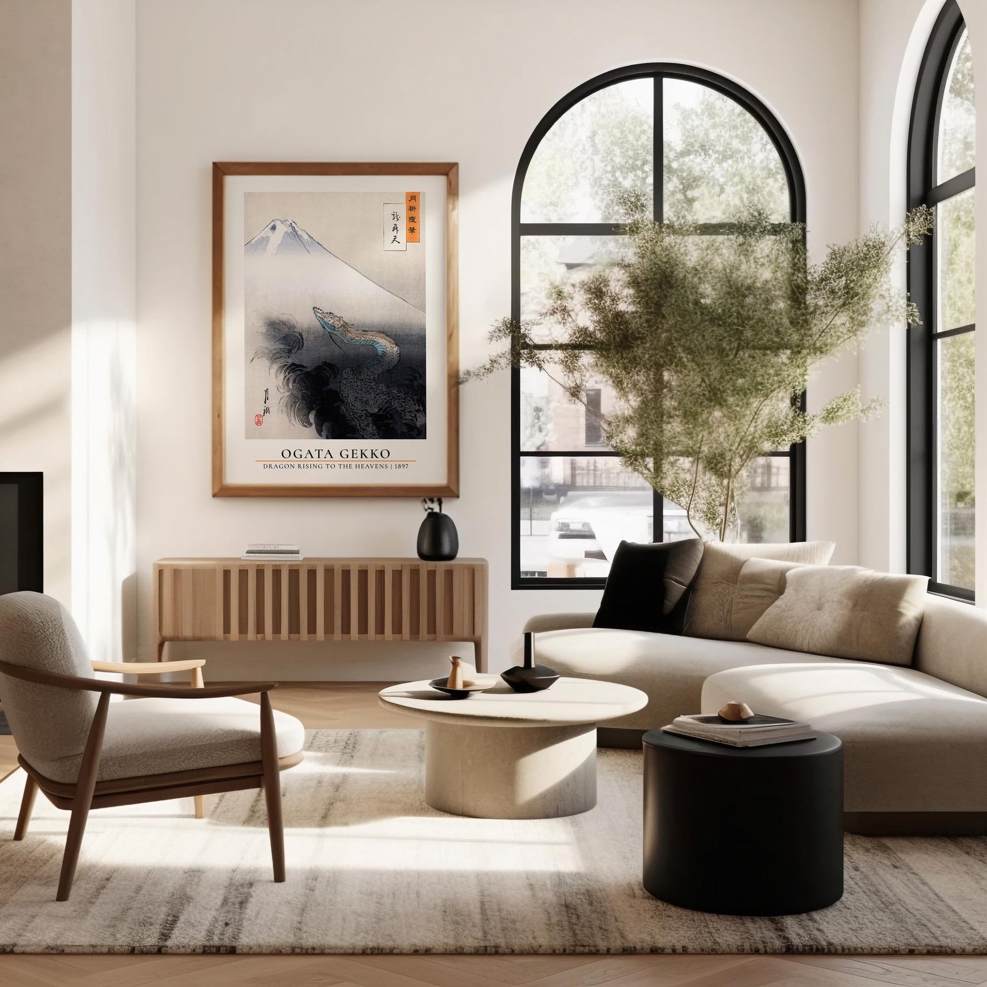 Design concept No. 40 for Ogata Gekko: Dragon rising to the heavens - Gallery-style Japanese Wall Art