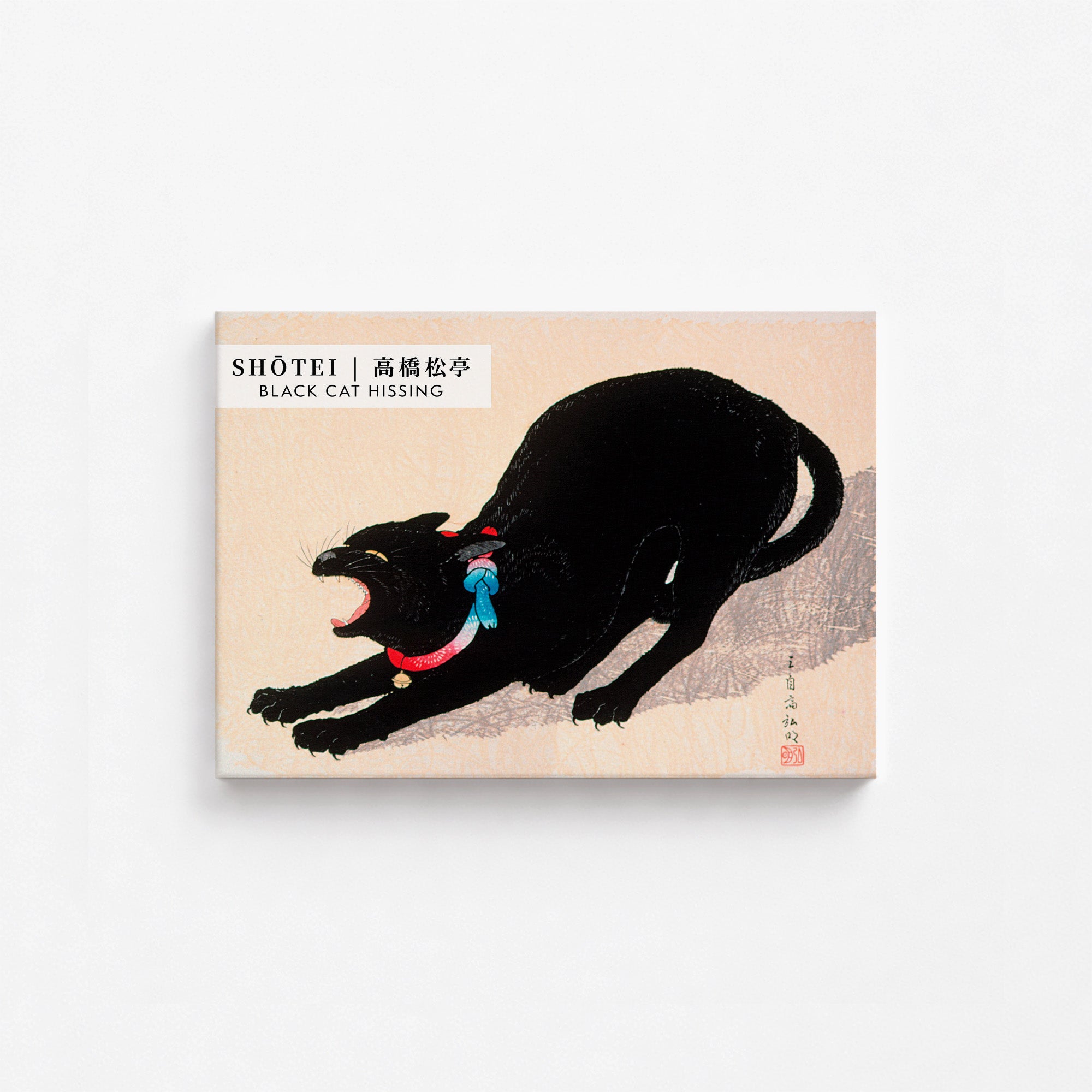 Chat noir qui siffle - Style galerie