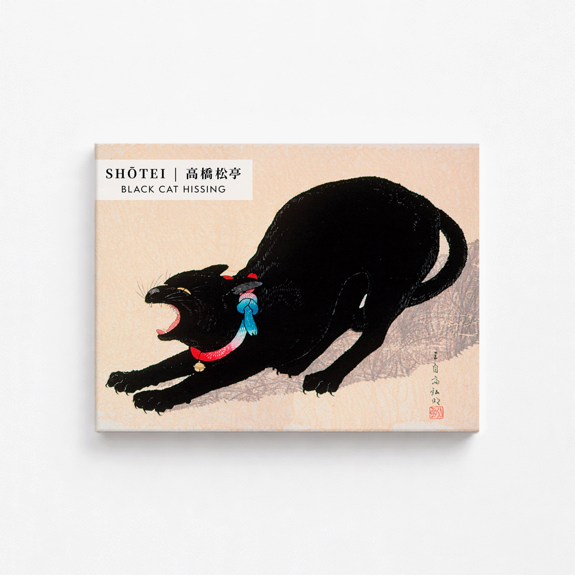 Chat noir qui siffle - Style galerie