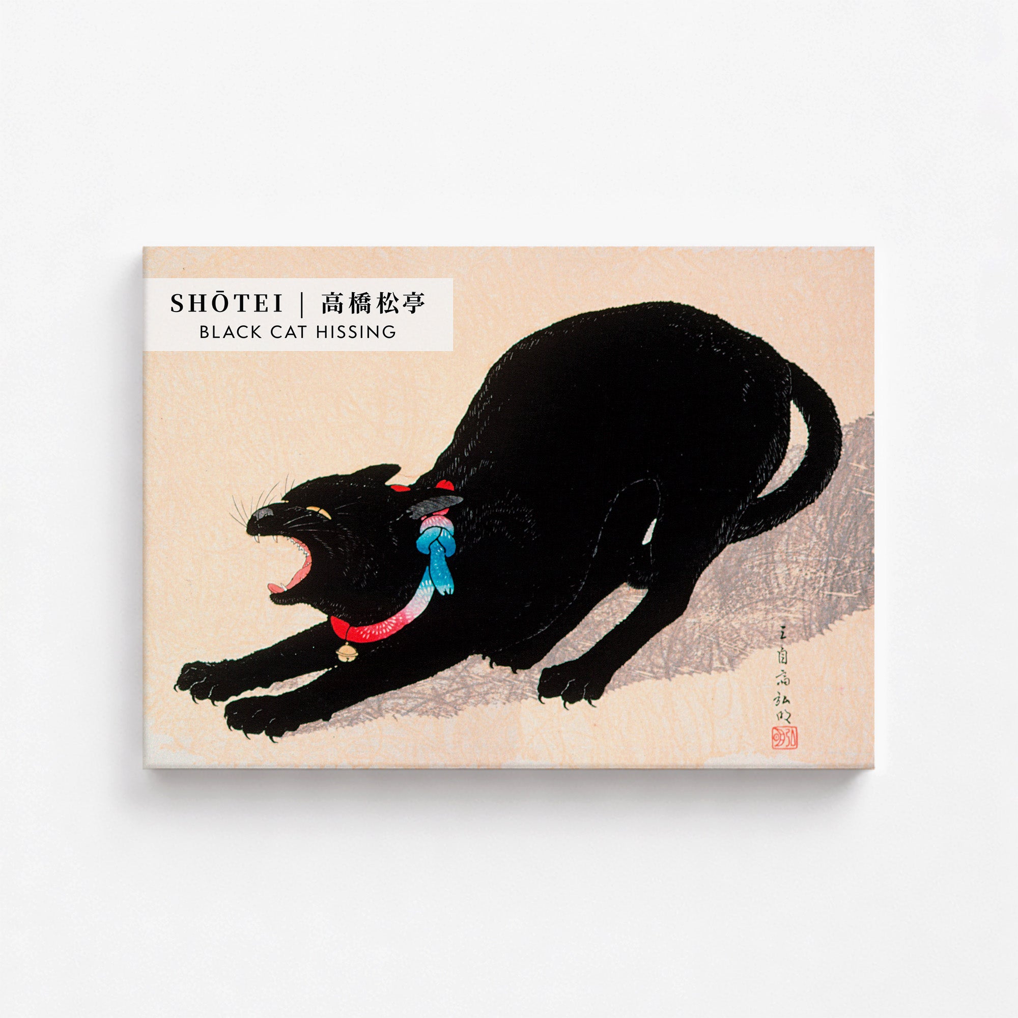 Chat noir qui siffle - Style galerie