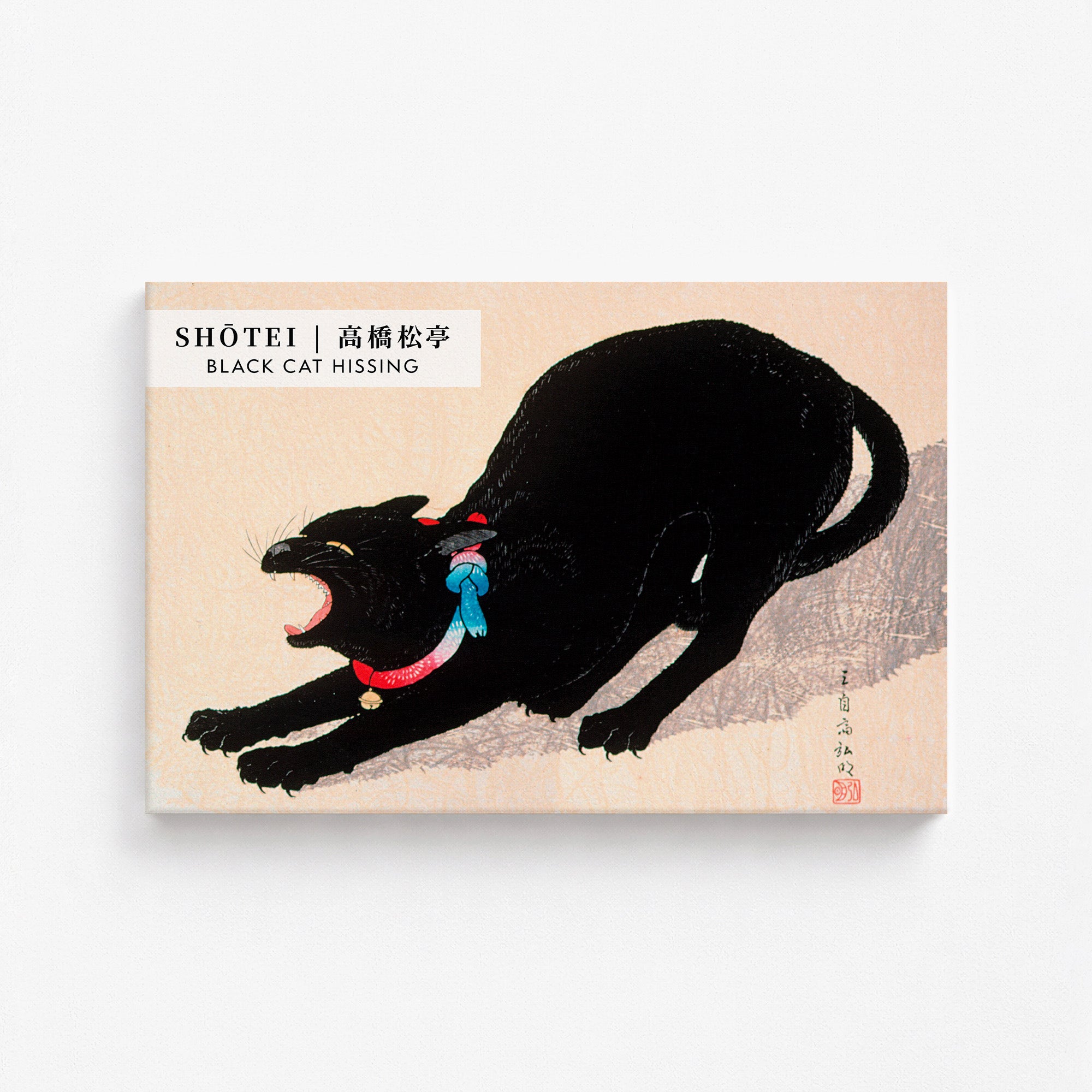 Chat noir qui siffle - Style galerie