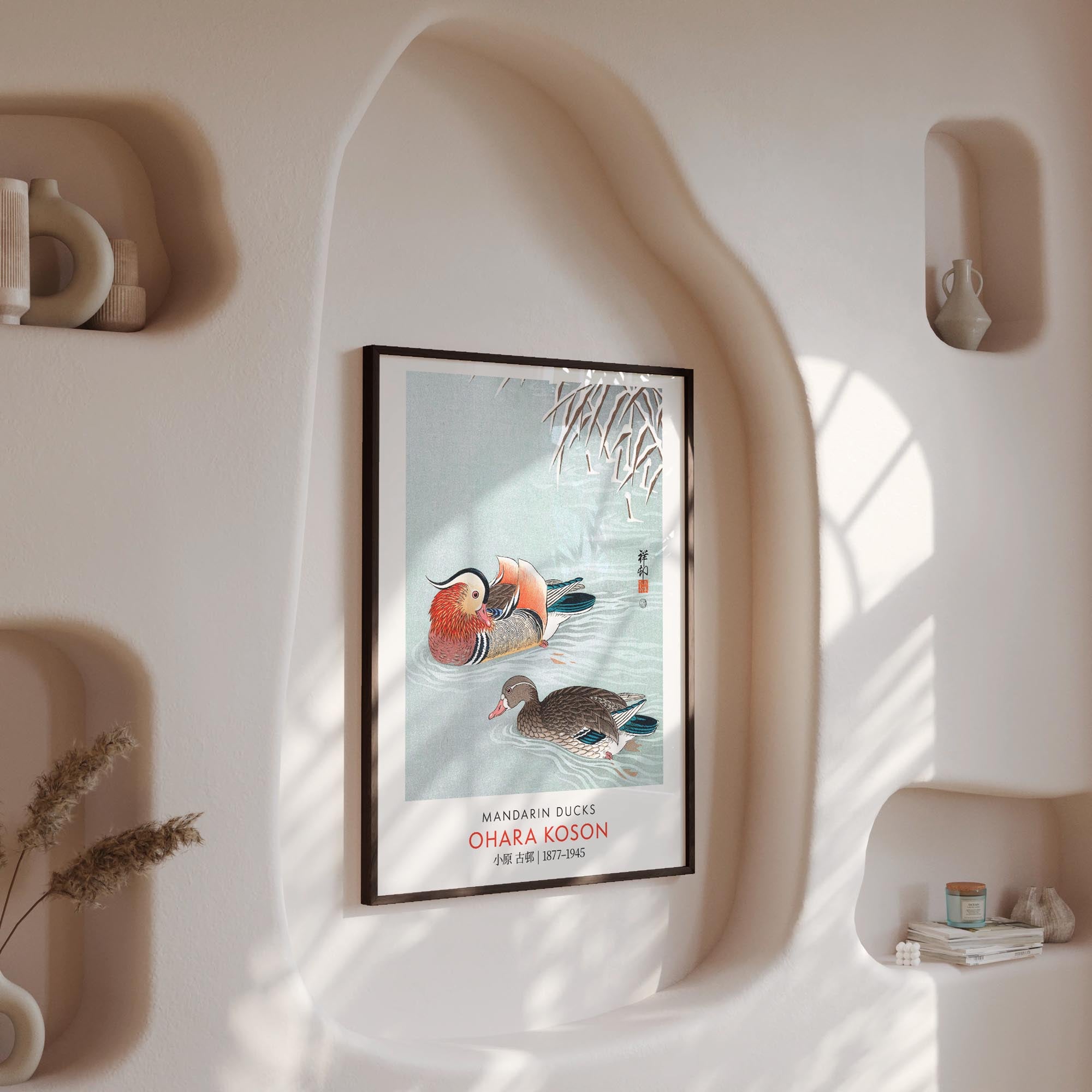 Design concept No. 13 for Ohara Koson: Mandarin Ducks - Gallery-style Japanese Wall Art