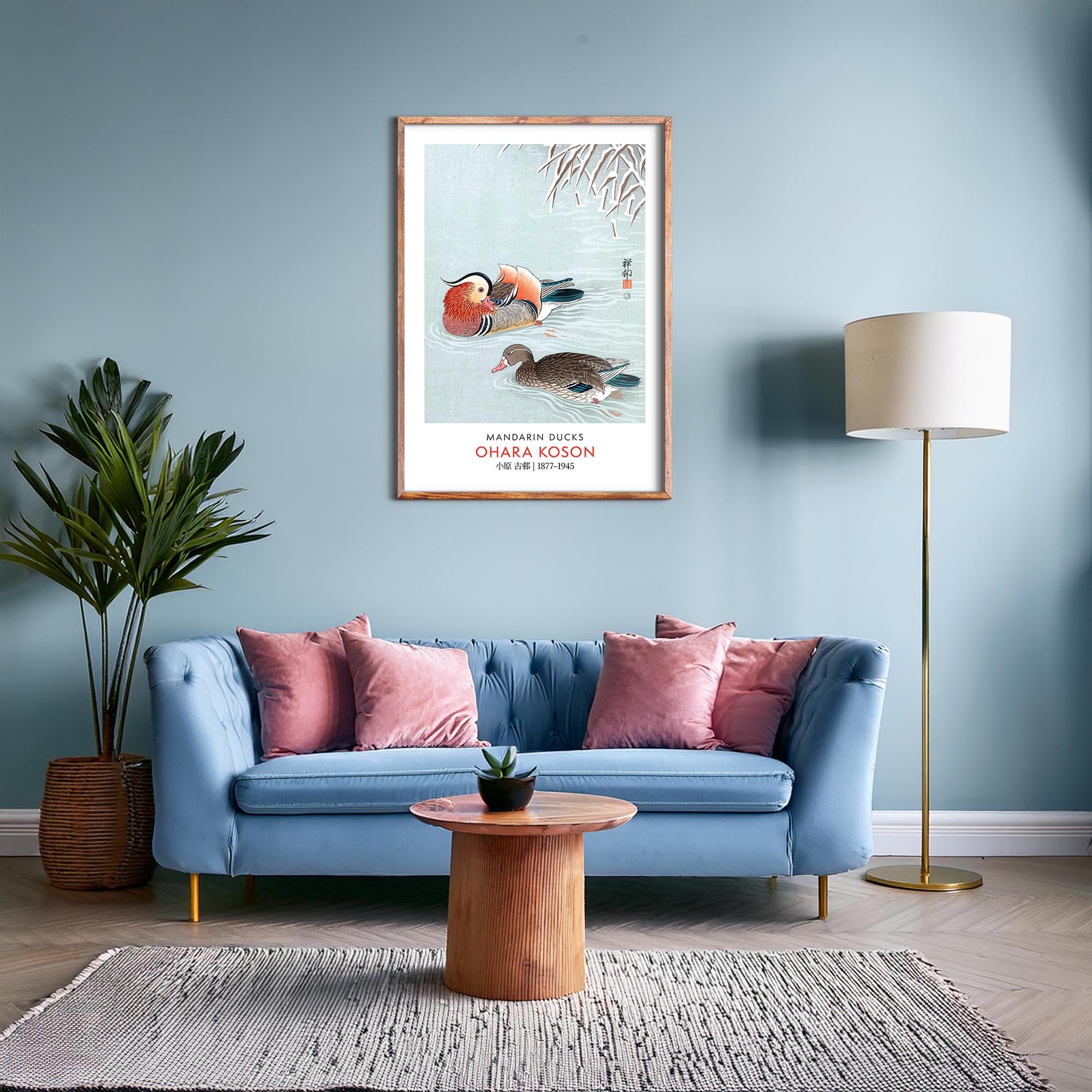 Design concept No. 28 for Ohara Koson: Mandarin Ducks - Gallery-style Japanese Wall Art