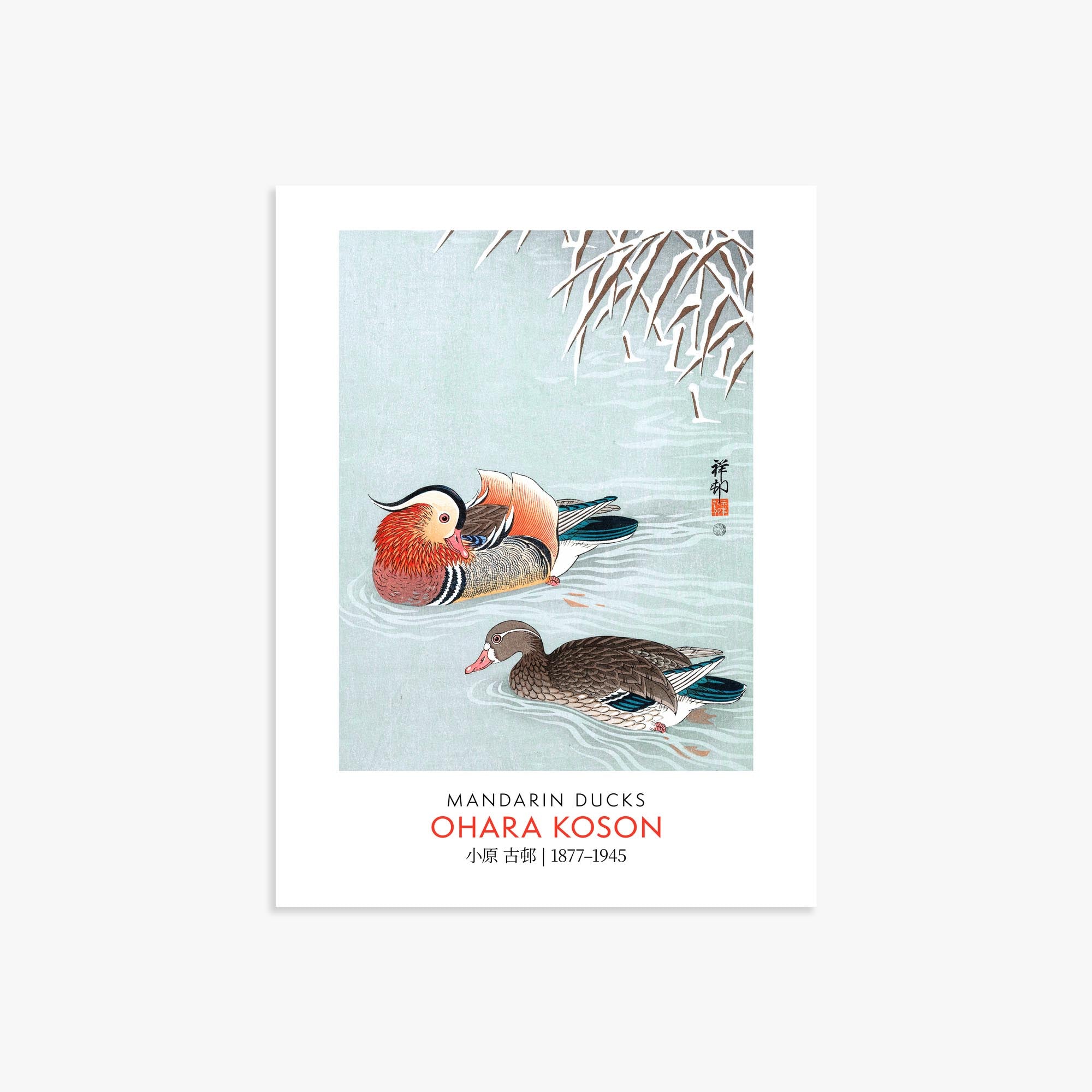 Ohara Koson: Mandarin Ducks - Gallery-style 30x40 cm Art Reproduction Unframed