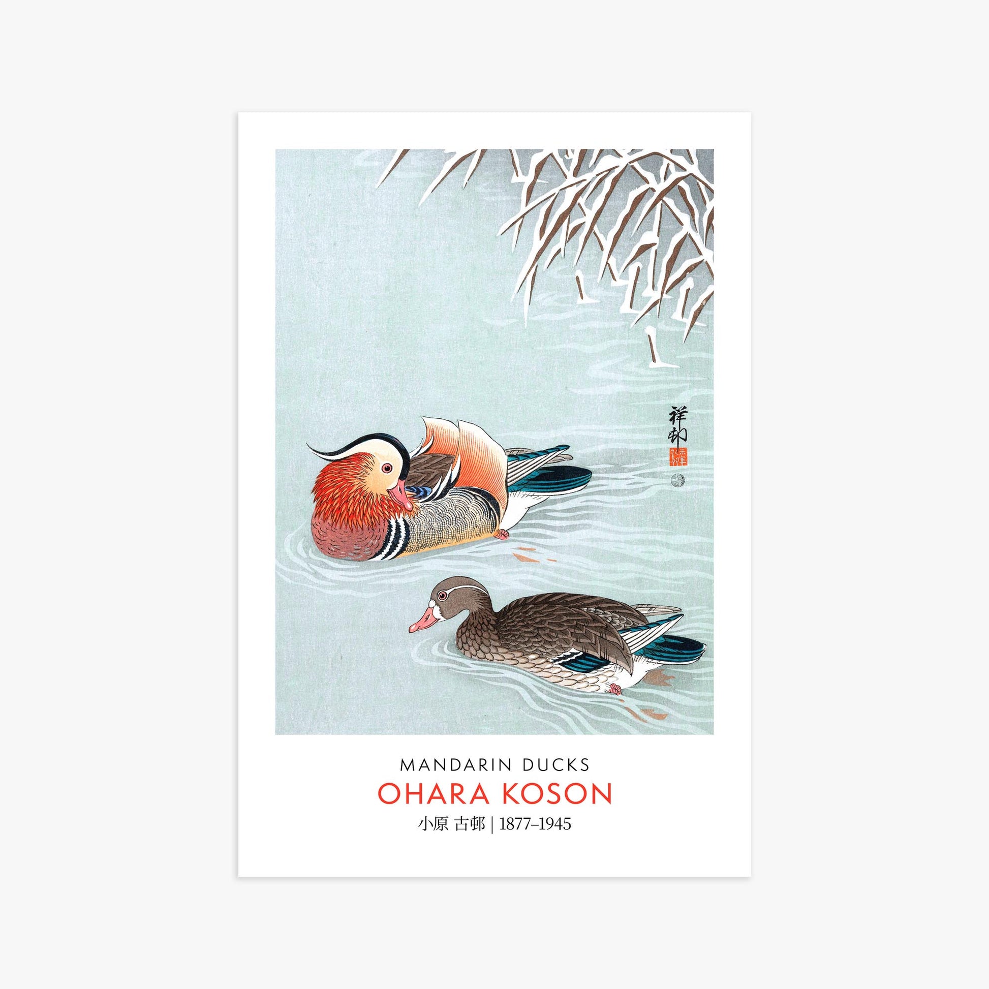 Ohara Koson: Mandarin Ducks - Gallery-style 61x91 cm Art Reproduction Unframed
