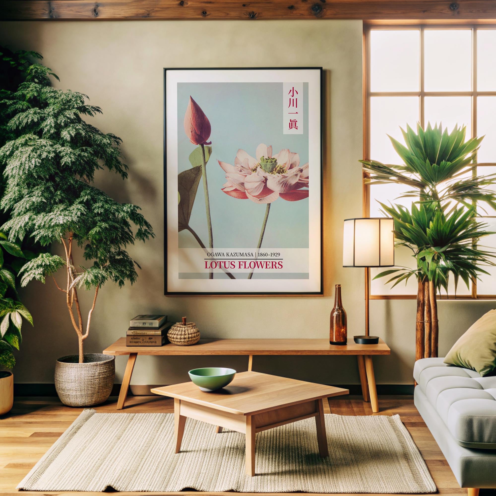 Design concept No. 32 for Ogawa Kazumasa: Lotus Flowers - Gallery-style 2 Japanese Wall Art