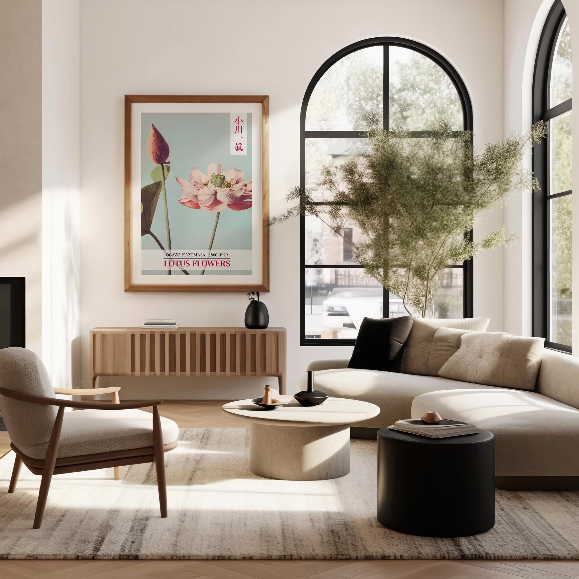 Design concept No. 40 for Ogawa Kazumasa: Lotus Flowers - Gallery-style 2 Japanese Wall Art