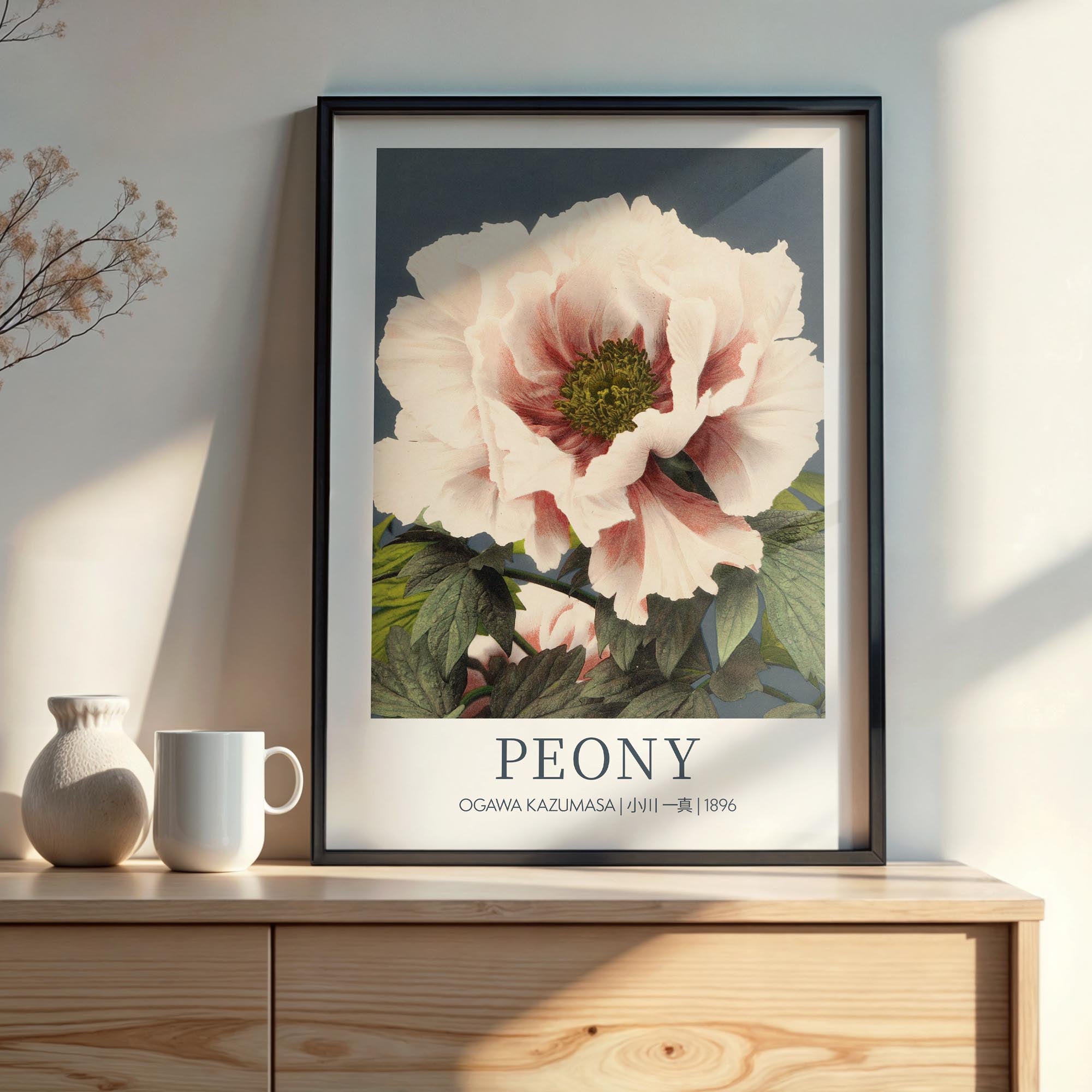 Design concept No. 22 for Ogawa Kazumasa: Peony - Gallery-style Japanese Wall Art