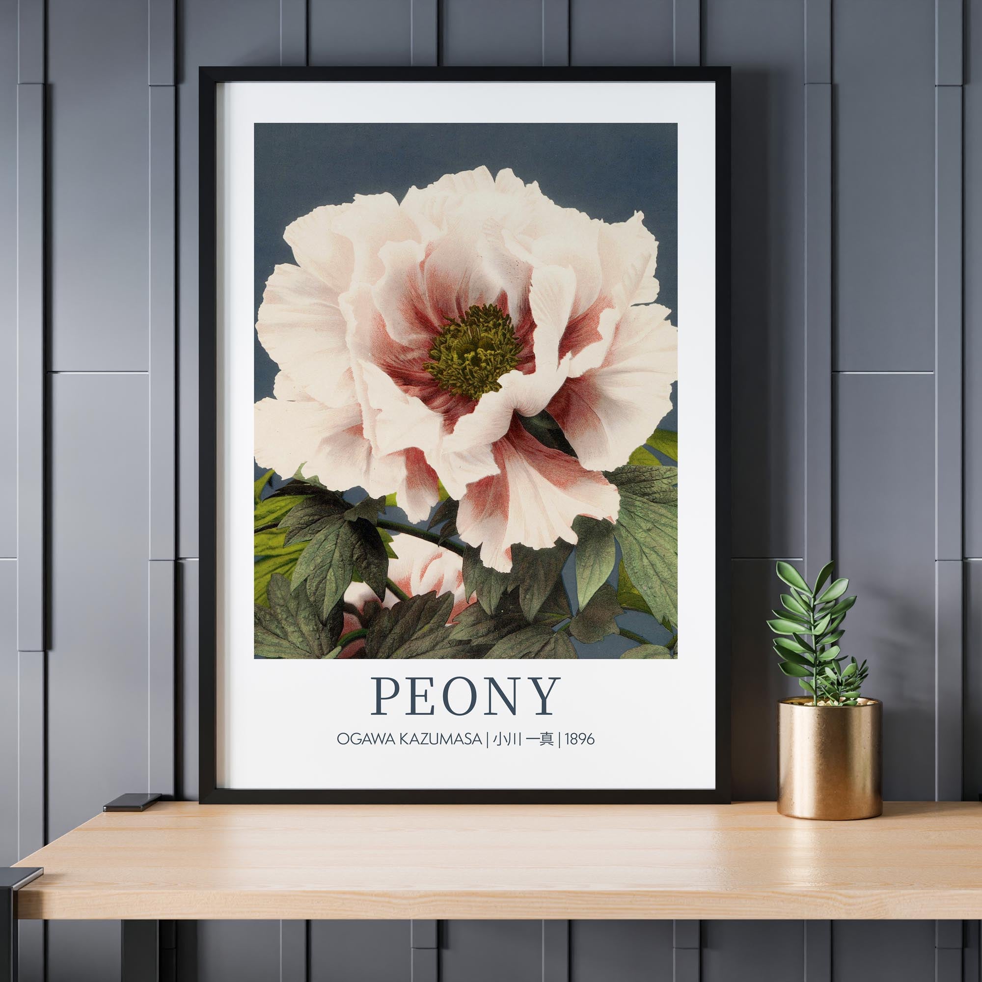 Design concept No. 24 for Ogawa Kazumasa: Peony - Gallery-style Japanese Wall Art