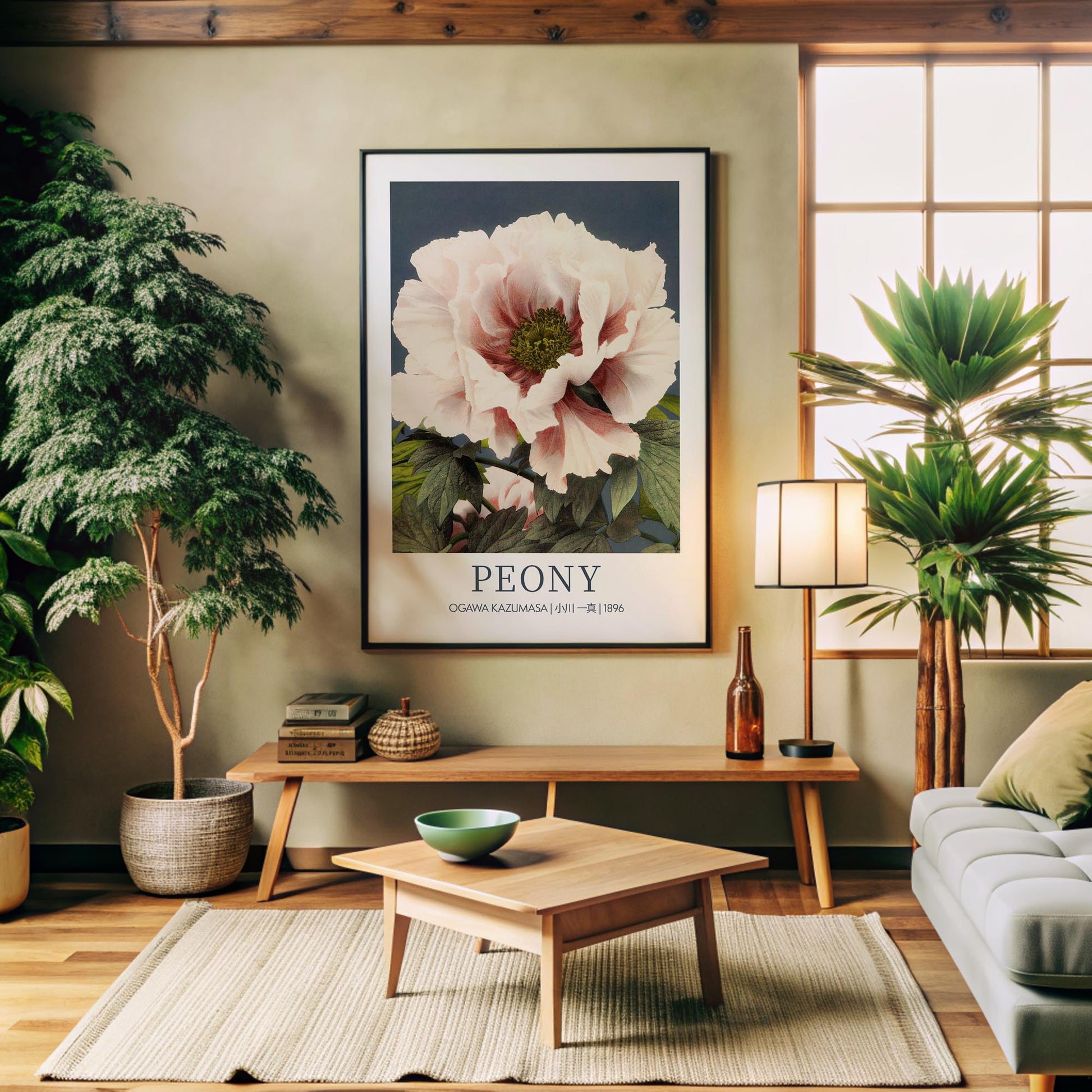 Design concept No. 32 for Ogawa Kazumasa: Peony - Gallery-style Japanese Wall Art