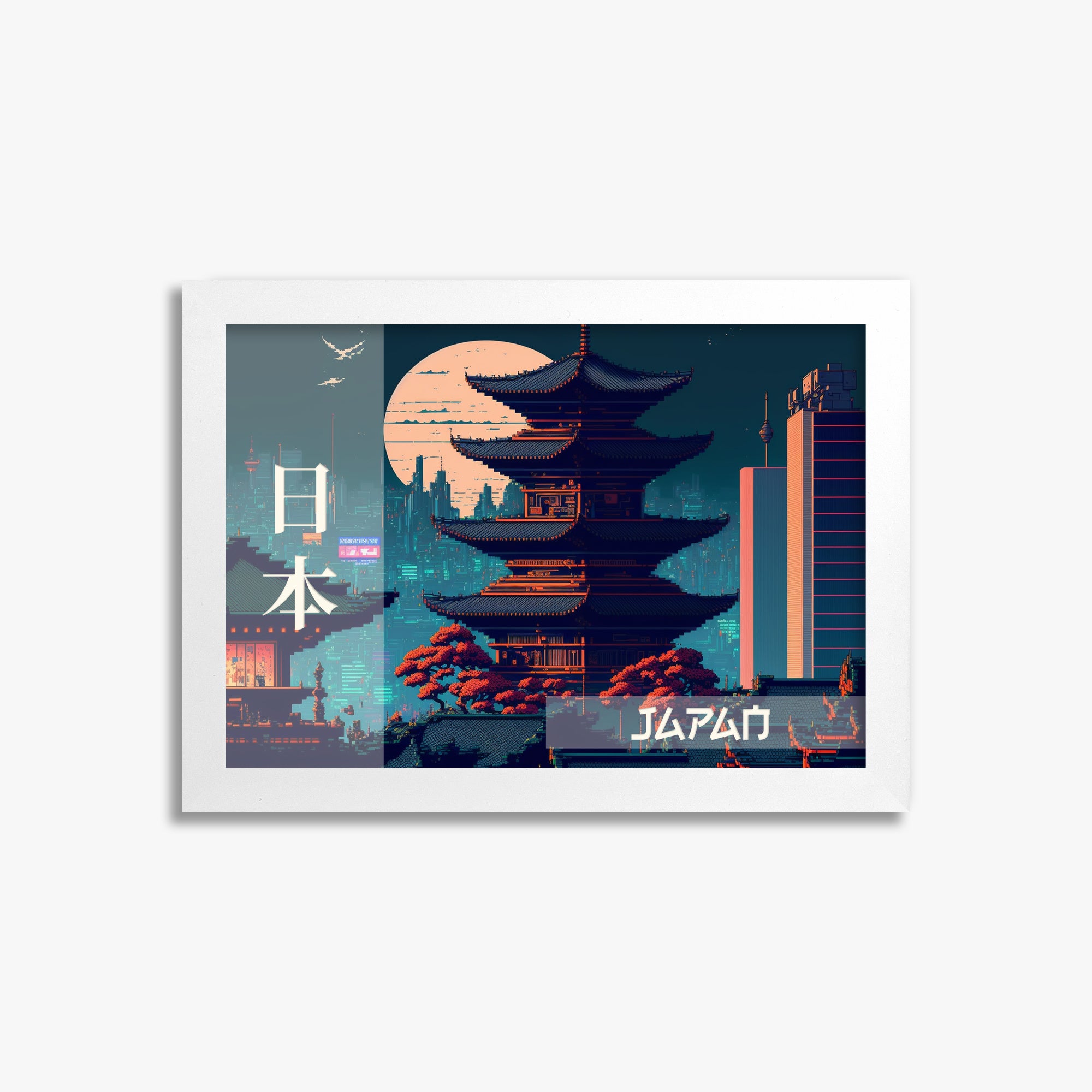 Japan Fusion - Japandi Style, 21x30cm Framed Poster With White Frame