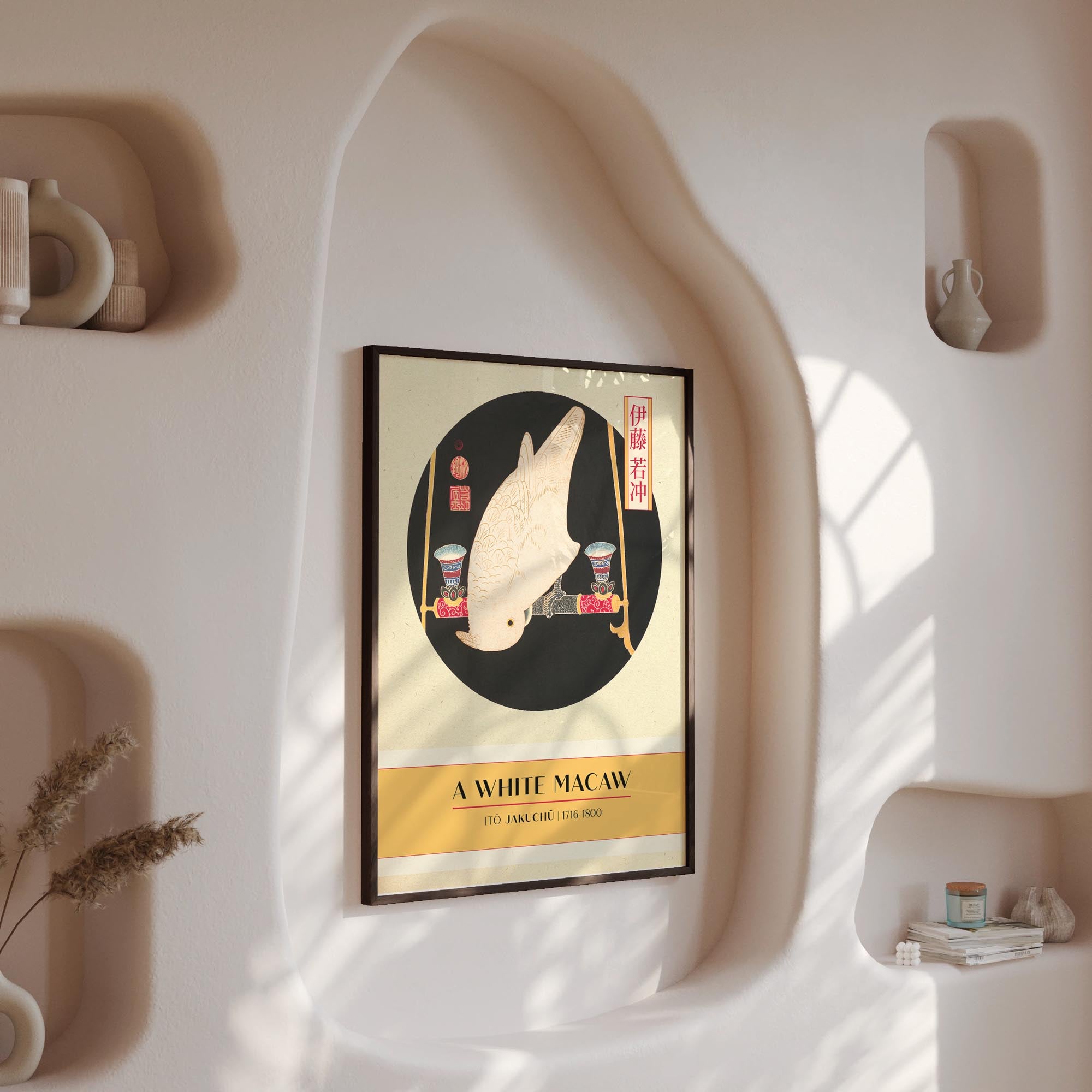 Design concept No. 13 for Itō Jakuchū: A White Macaw - Gallery-style Japanese Wall Art