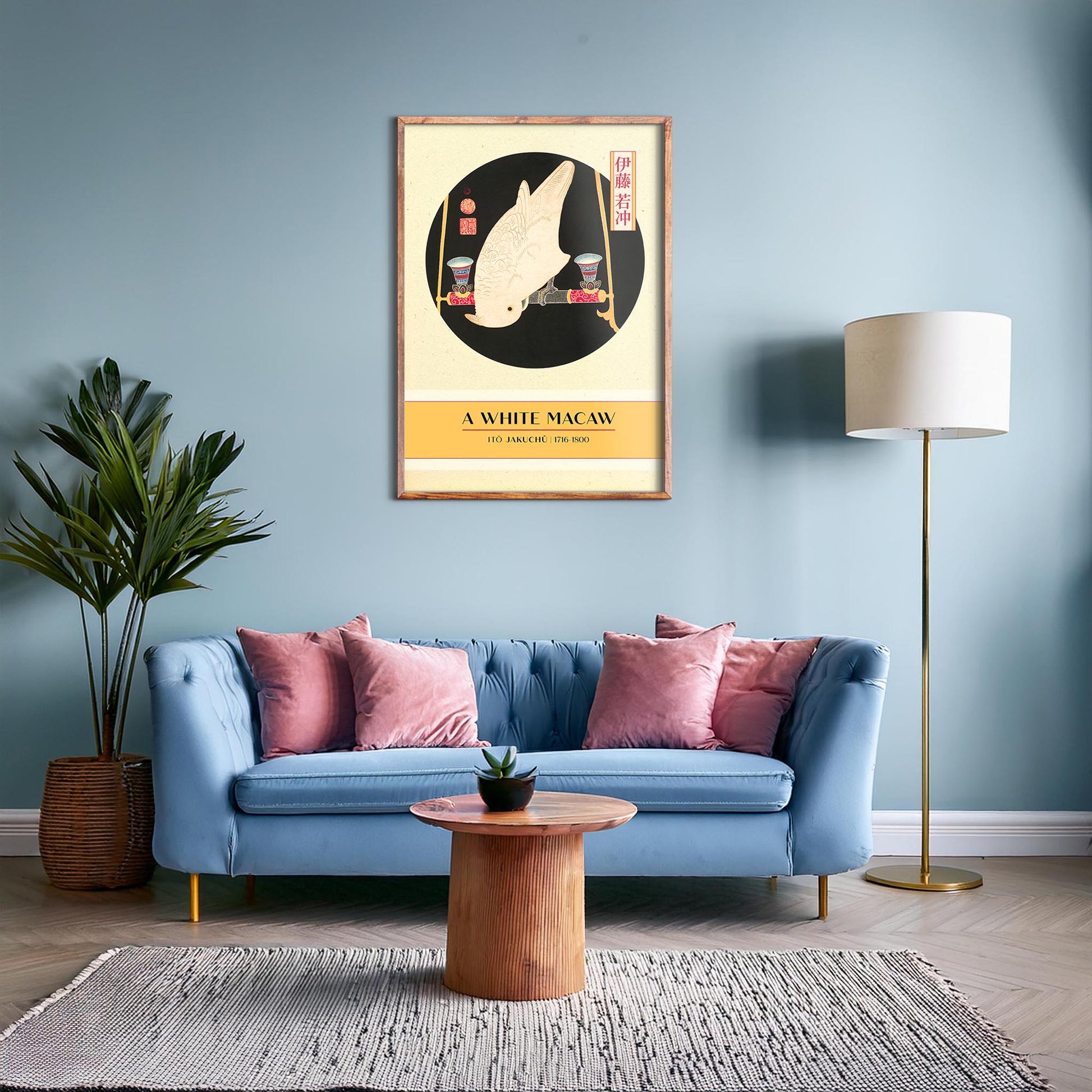 Design concept No. 28 for Itō Jakuchū: A White Macaw - Gallery-style Japanese Wall Art