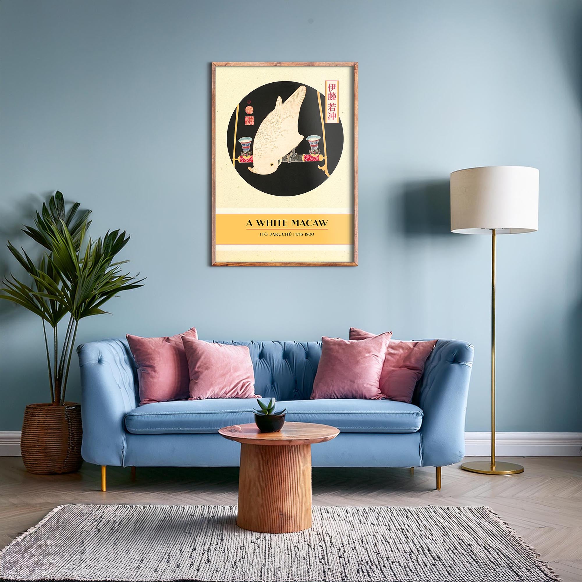 Design concept No. 28 for Itō Jakuchū: A White Macaw - Gallery-style Japanese Wall Art