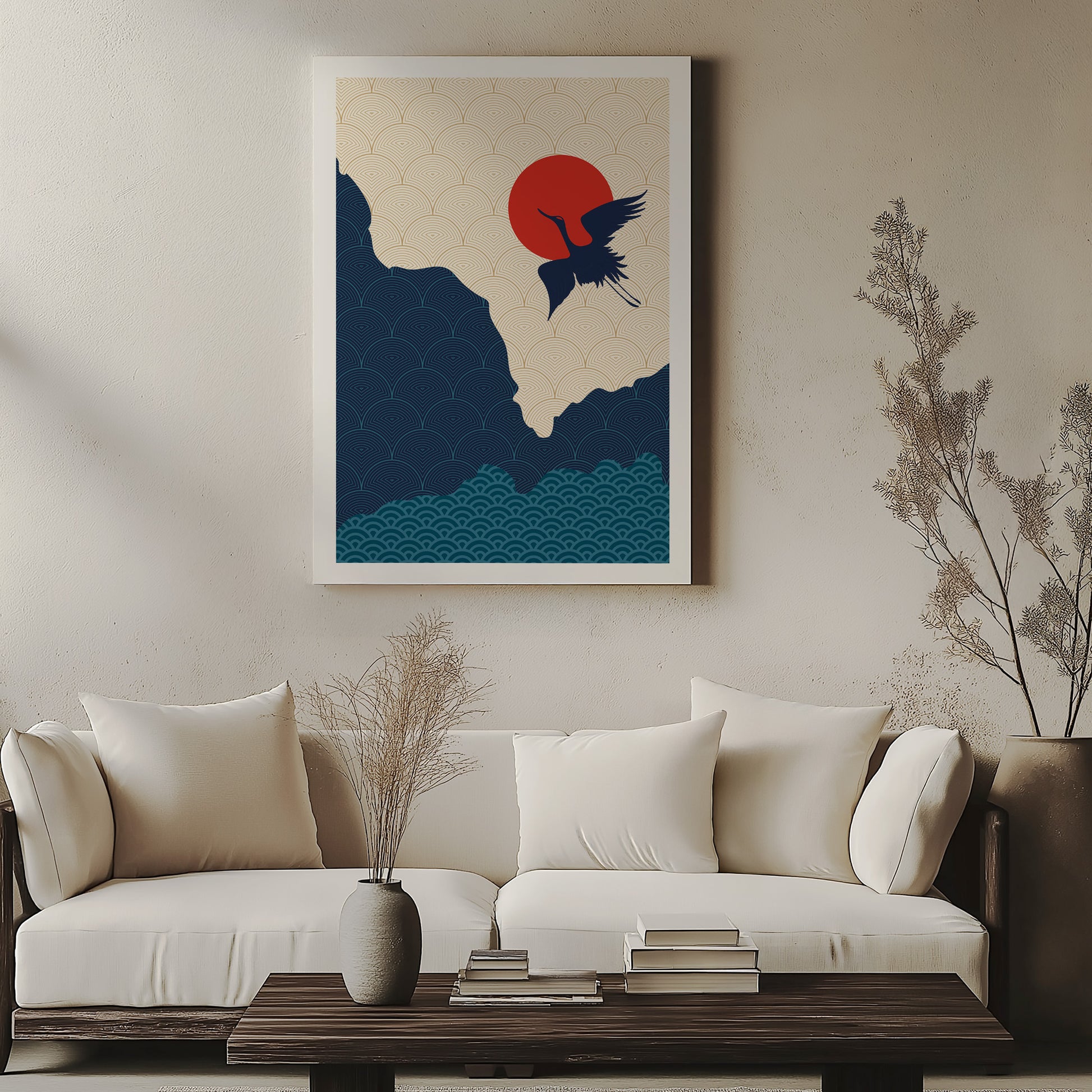 Design Concept No. 57 for Crane in the Sun Modern Poster Art