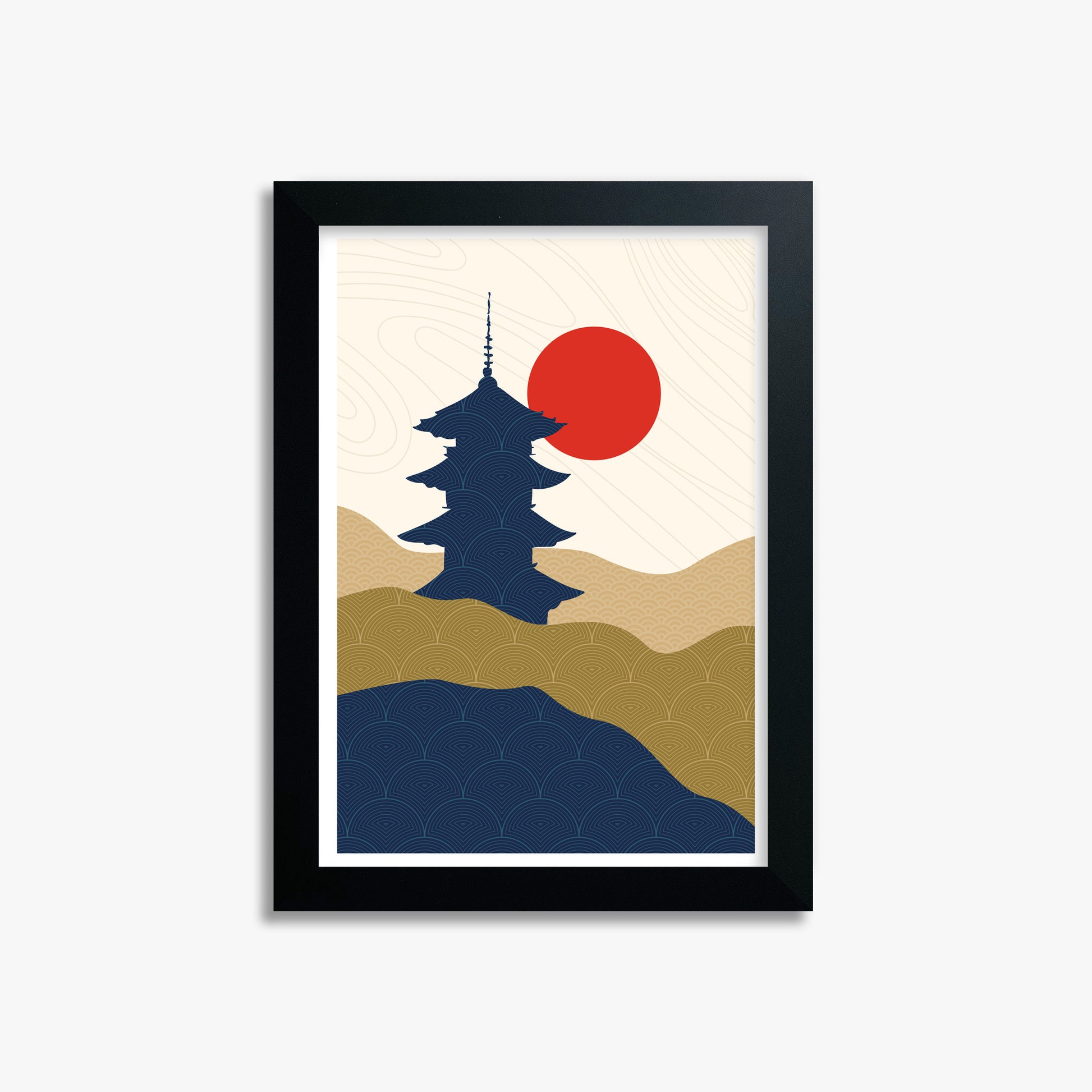 Shrine in the Sun, 21x30cm Framed Poster With Black Frame