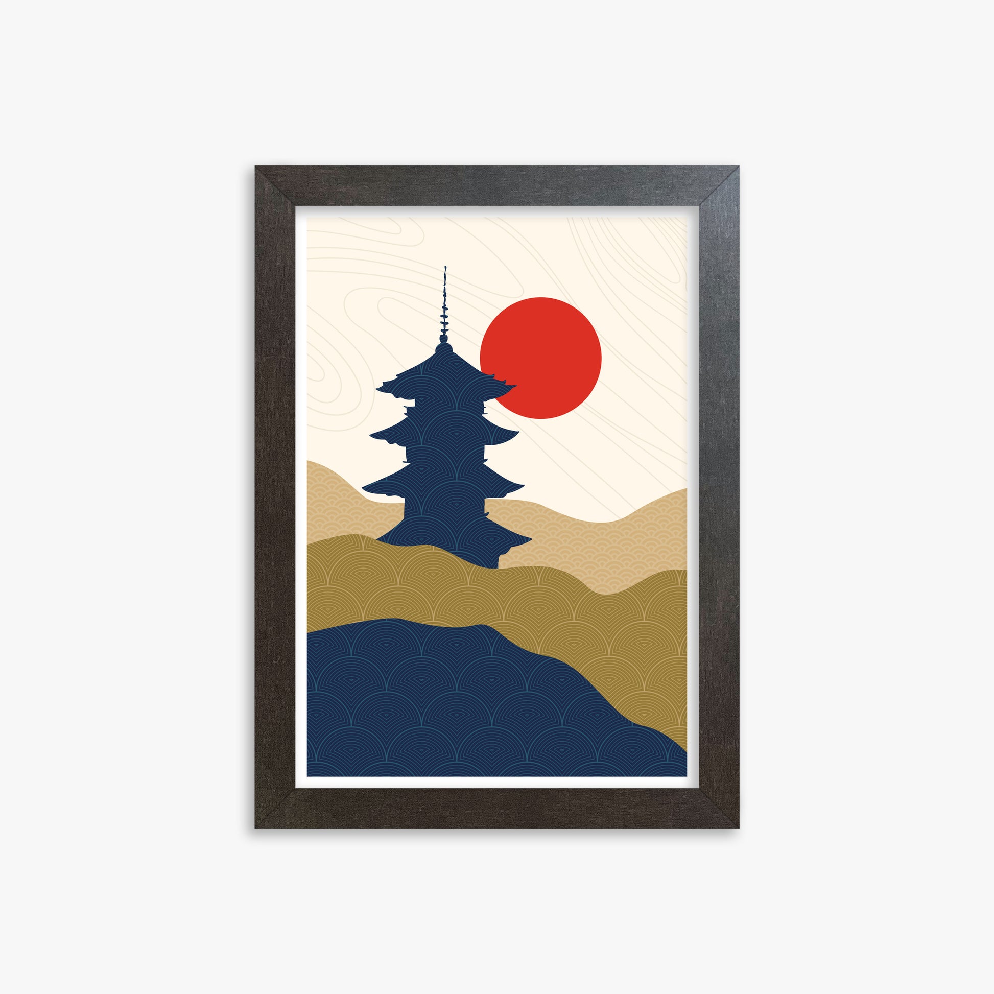 Shrine in the Sun, 21x30cm Framed Poster With Espresso Frame