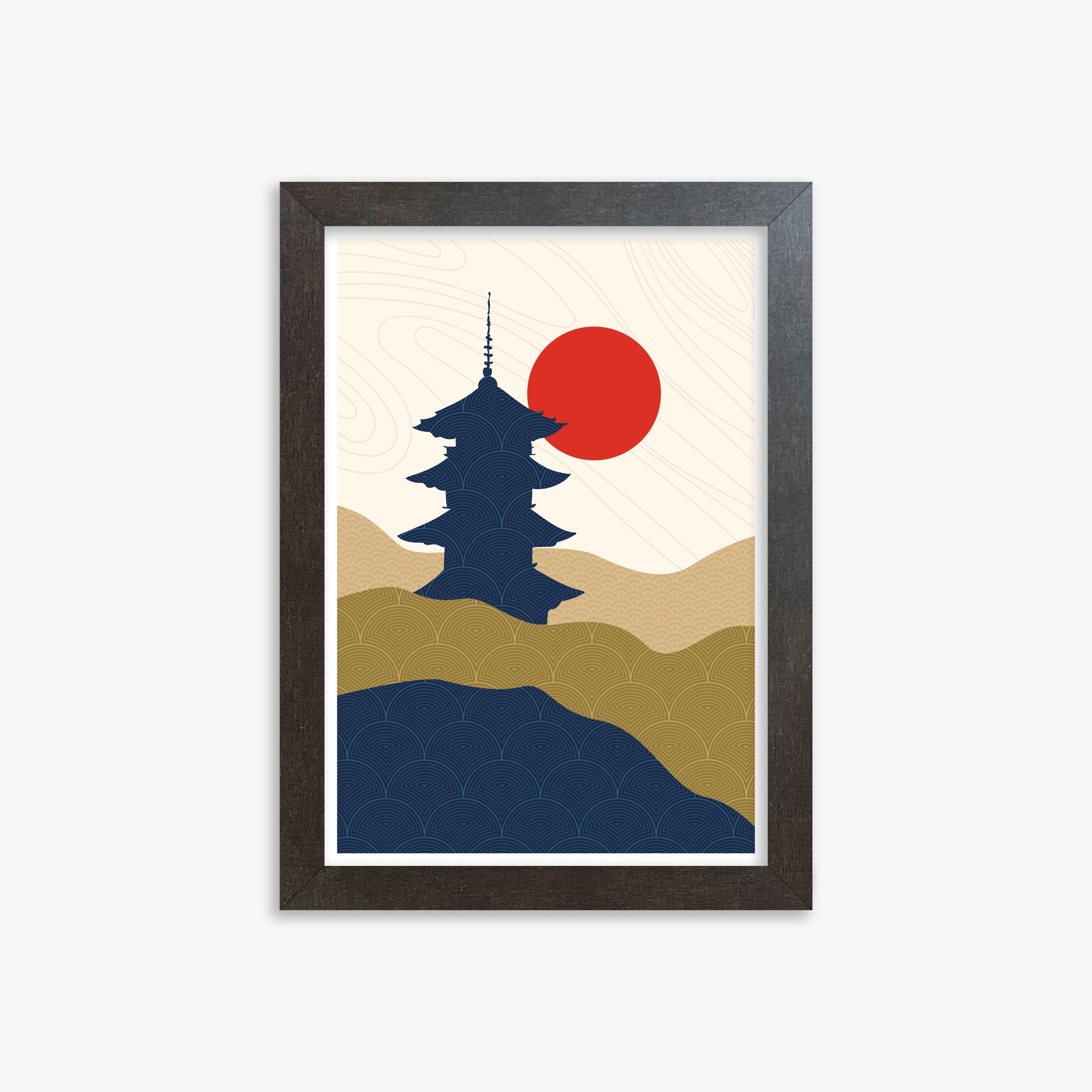 Shrine in the Sun, 21x30cm Framed Poster With Espresso Frame