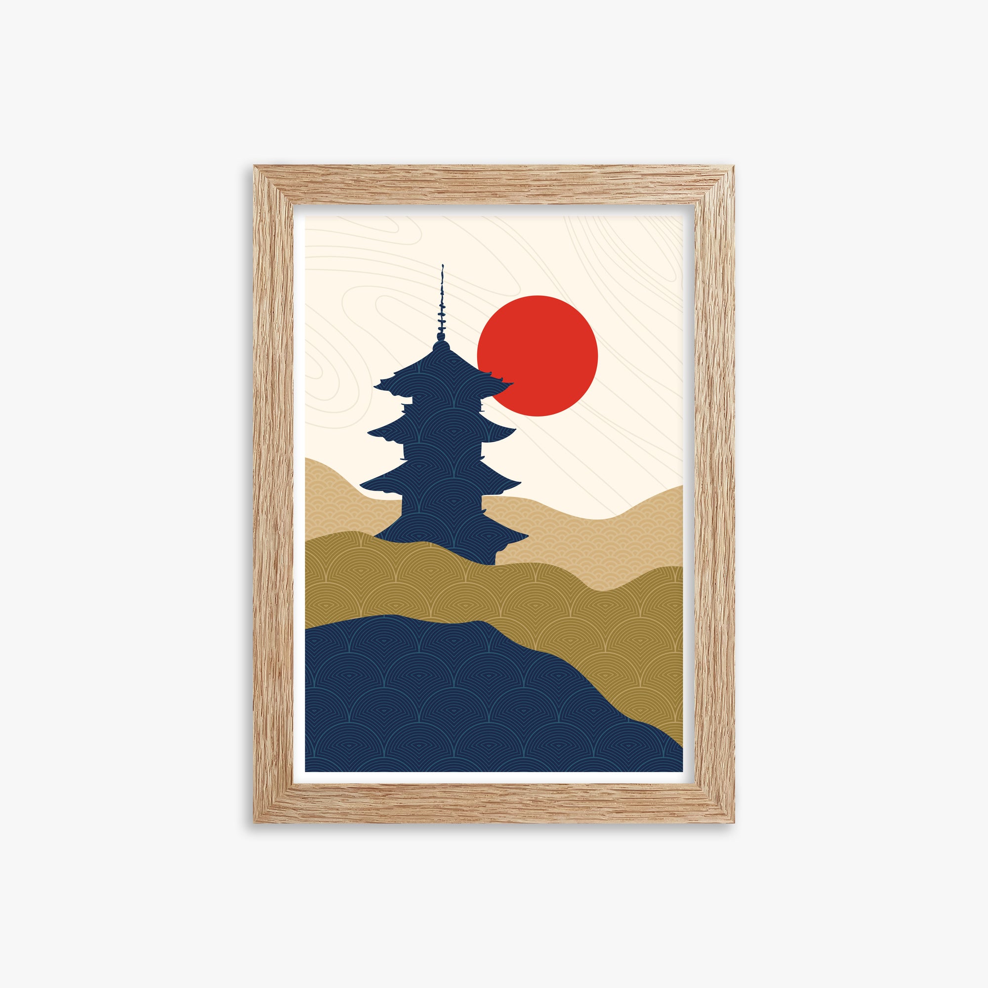 Shrine in the Sun, 21x30cm Framed Poster With Raw Oak Frame