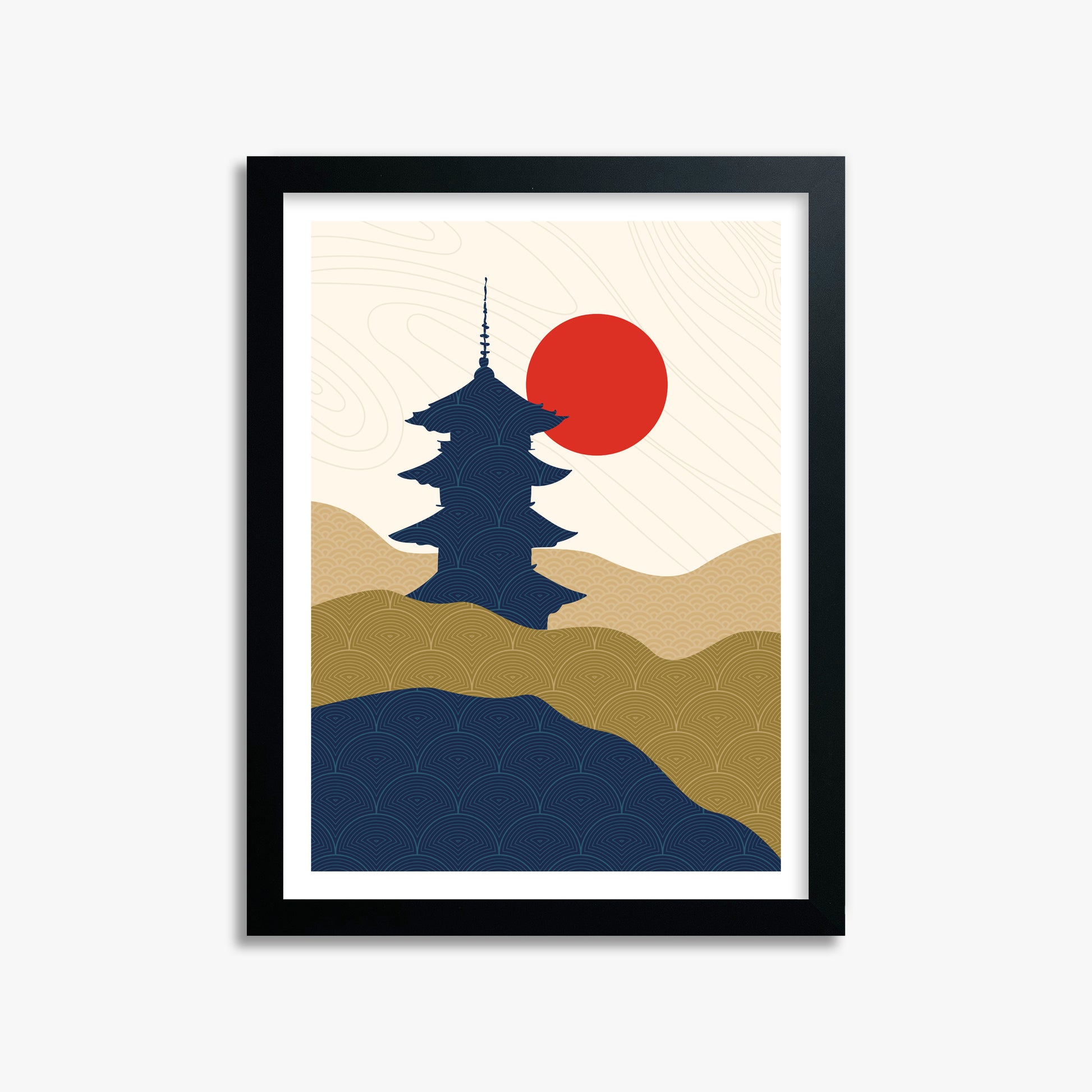 Shrine in the Sun, 30x40cm Framed Poster With Black Frame