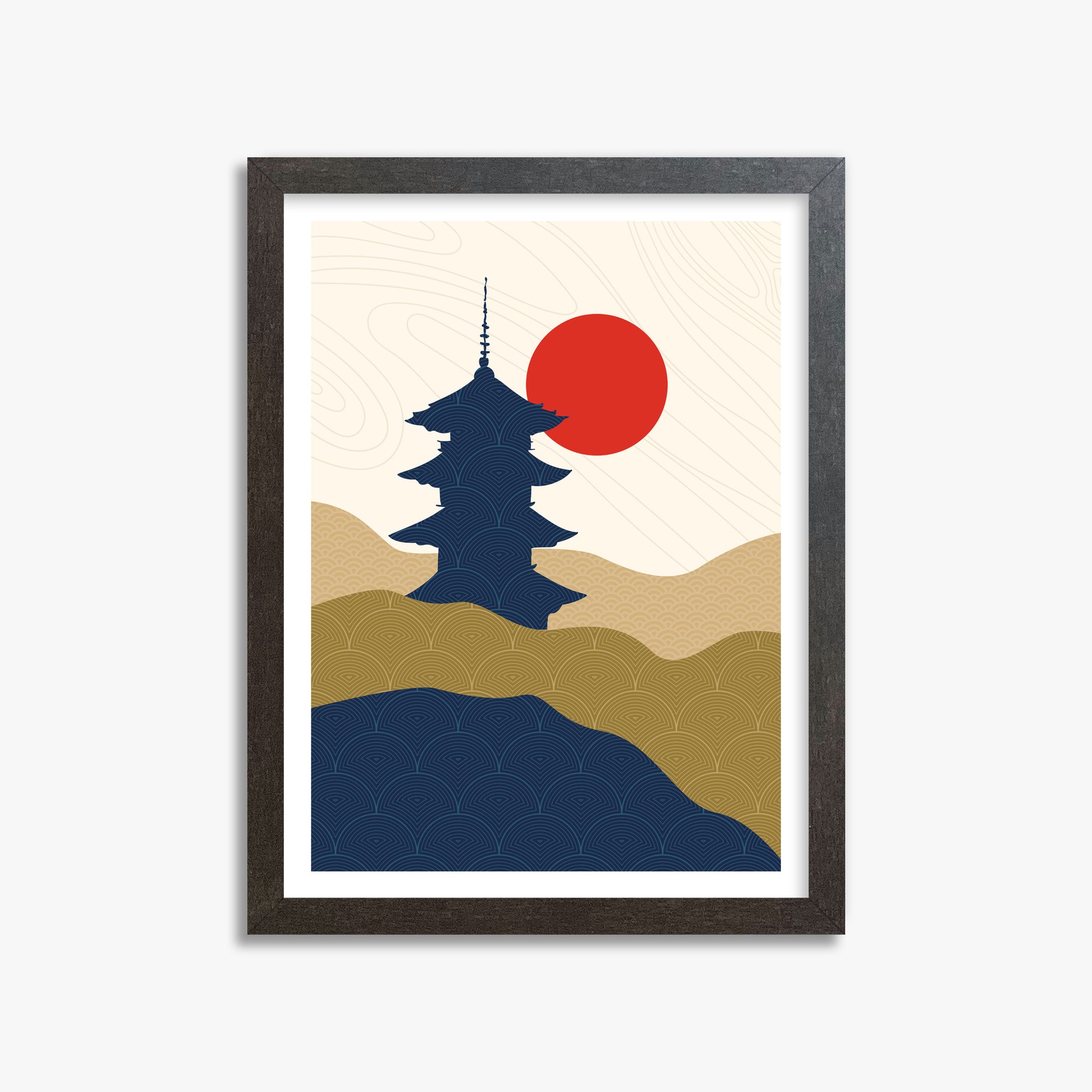 Shrine in the Sun, 30x40cm Framed Poster With Espresso Frame