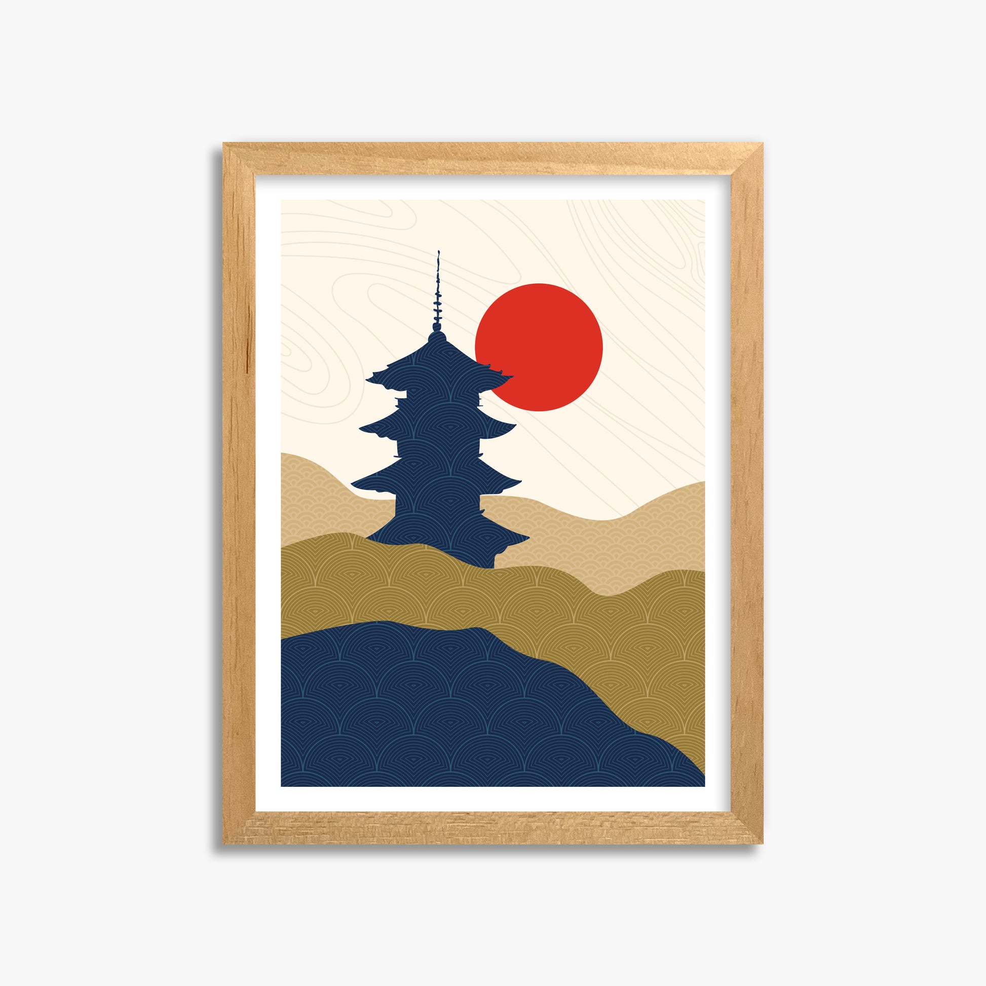 Shrine in the Sun, 30x40cm Framed Poster With Oak Frame