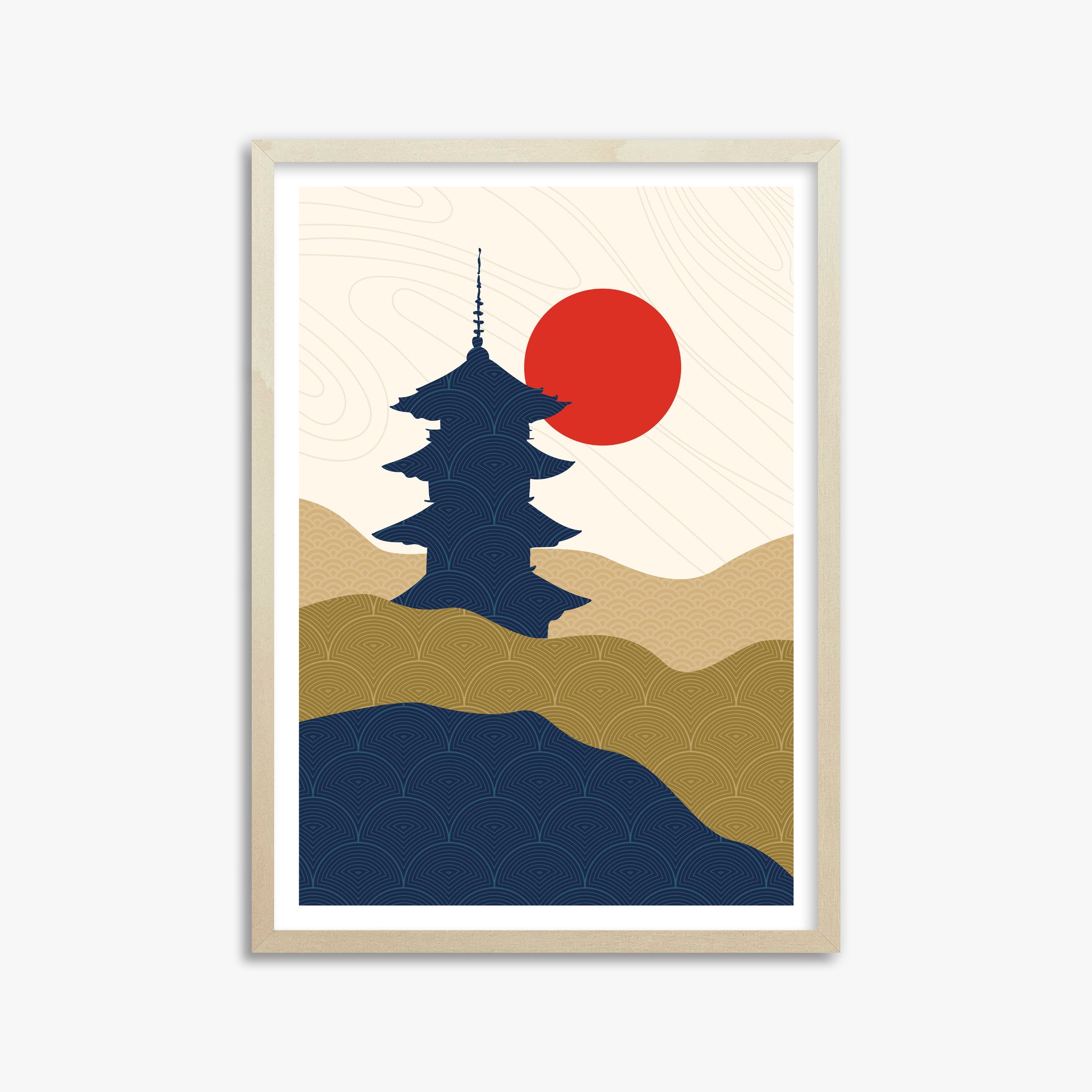 Shrine in the Sun, 50x70cm Framed Poster With Lime Wood Frame