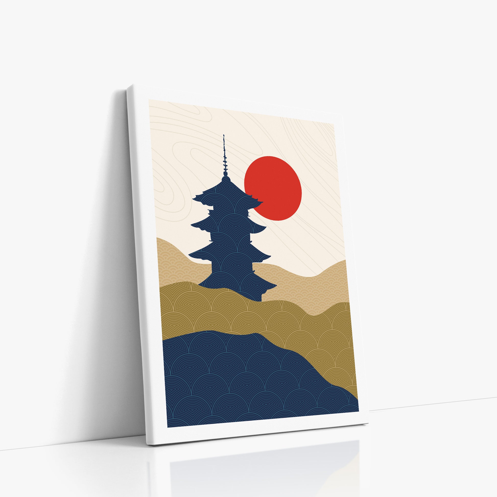 Shrine in the Sun, 50x70cm Satin Canvas Poster Left Angle