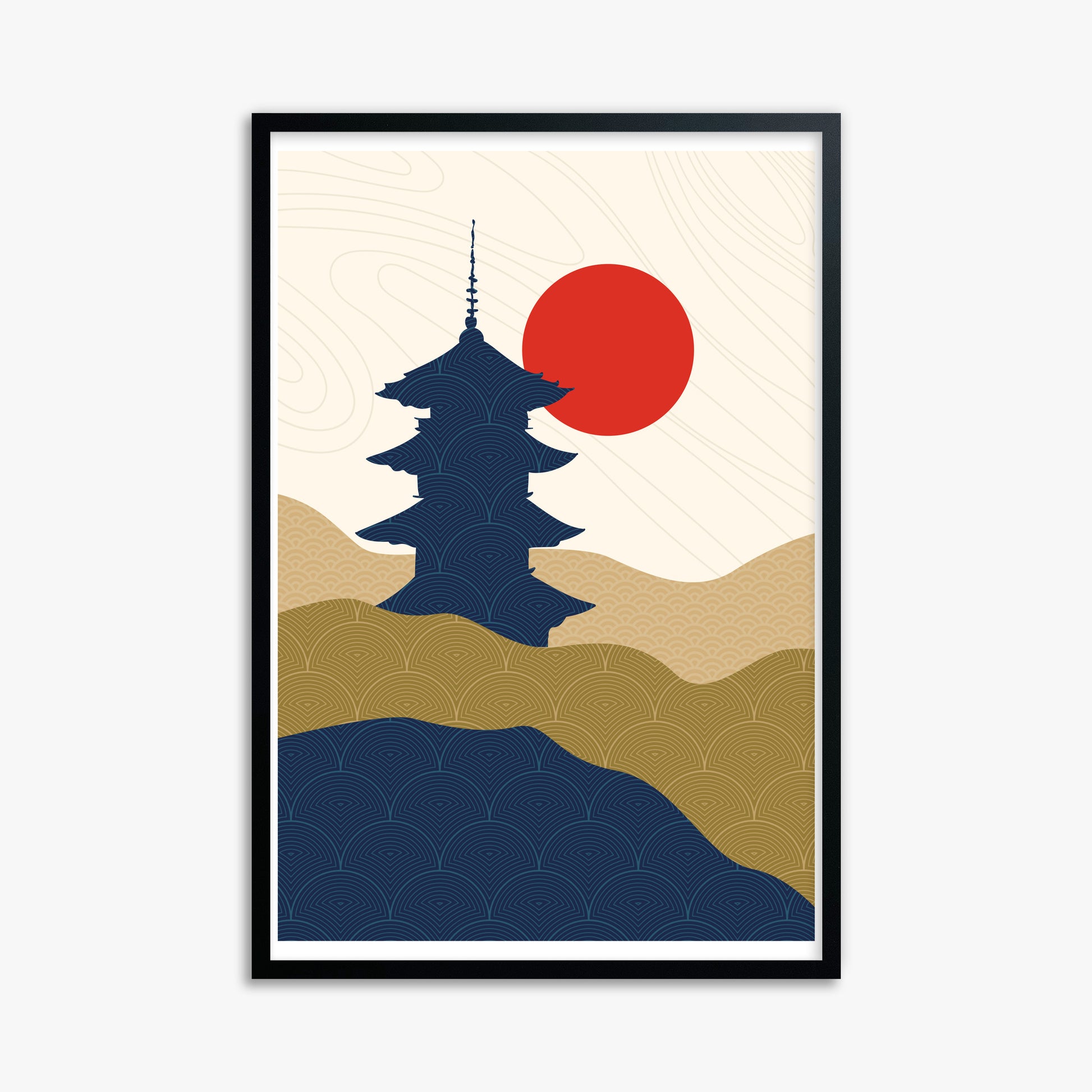 Shrine in the Sun, 61x91cm Framed Poster With Black Frame