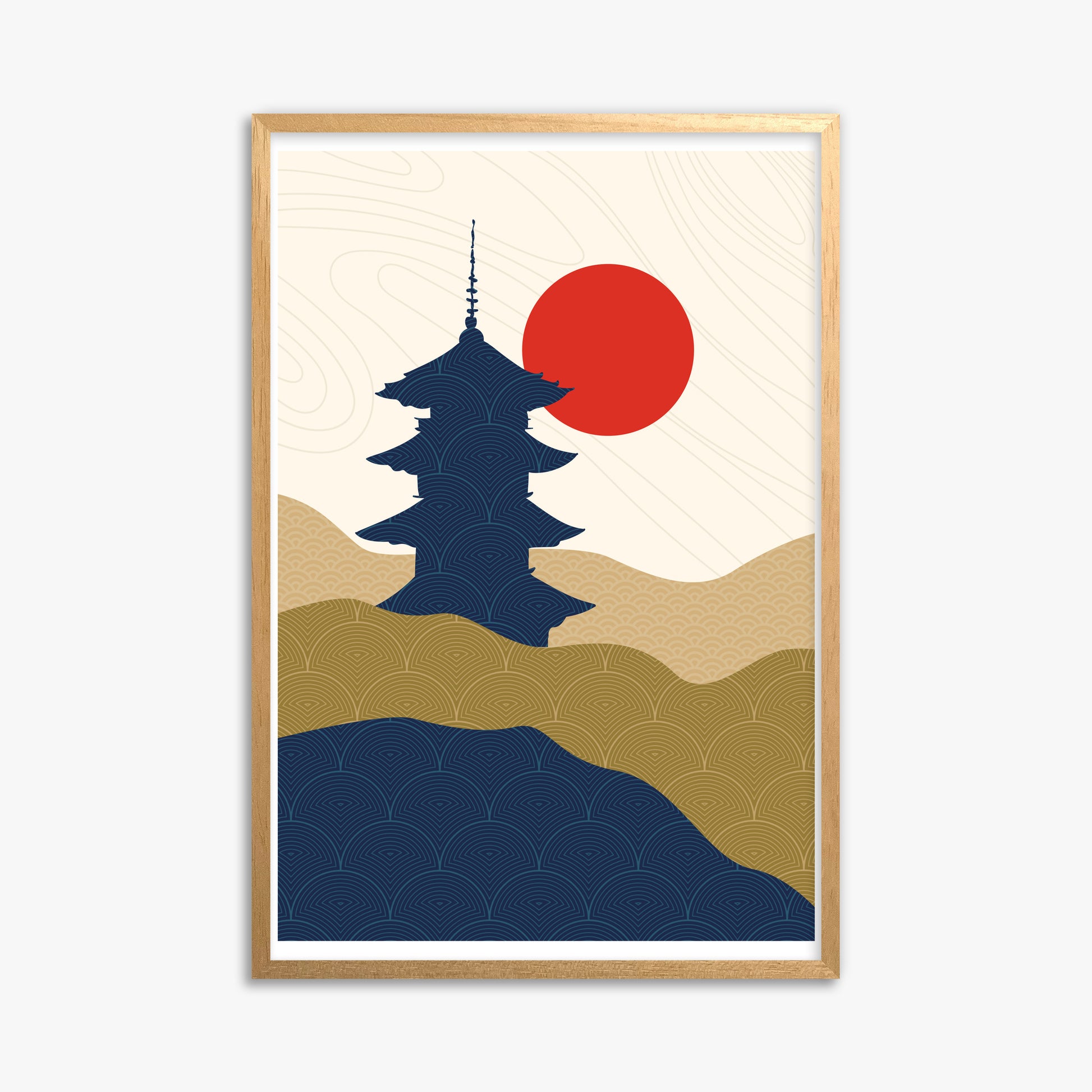 Shrine in the Sun, 61x91cm Framed Poster With Oak Frame