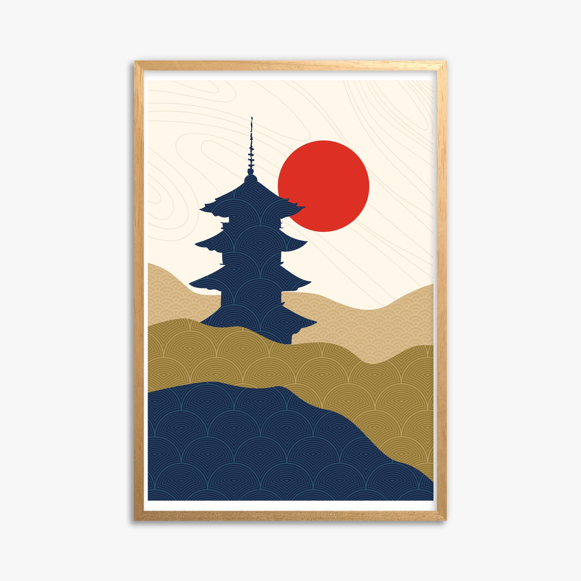 Shrine in the Sun, 61x91cm Framed Poster With Oak Frame