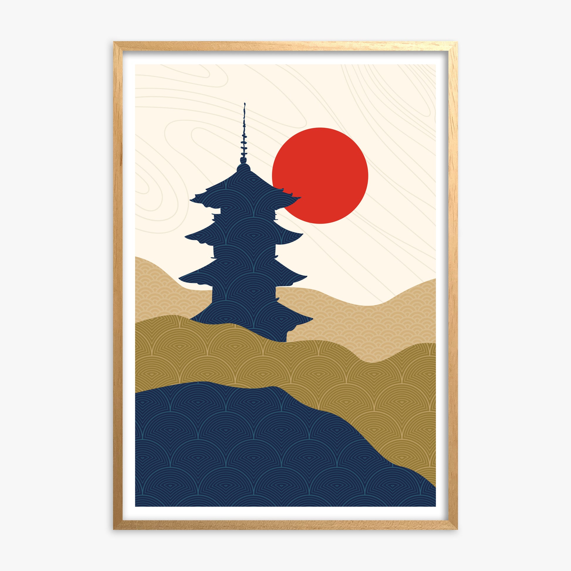 Shrine in the Sun, Oak Framed Poster With Oak Frame