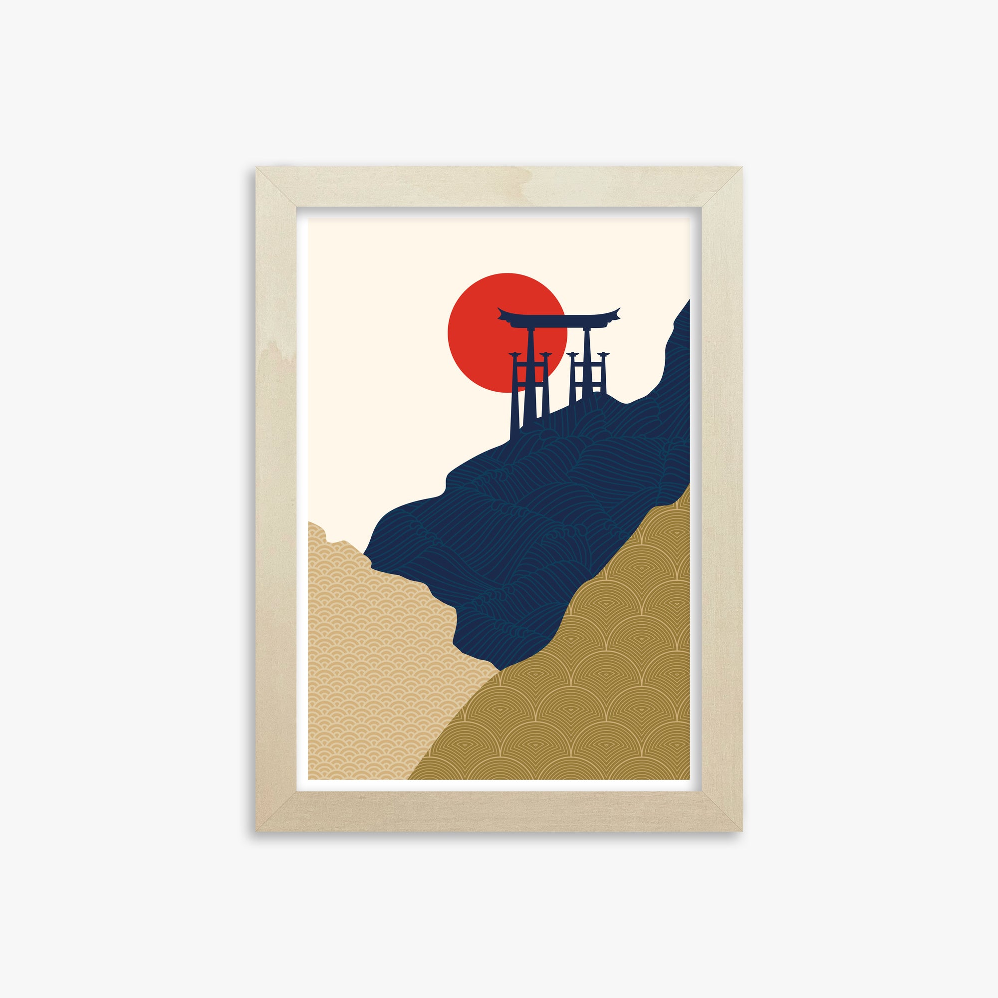 Torii Gate in the Sun, 21x30cm Framed Poster With Lime Wood Frame