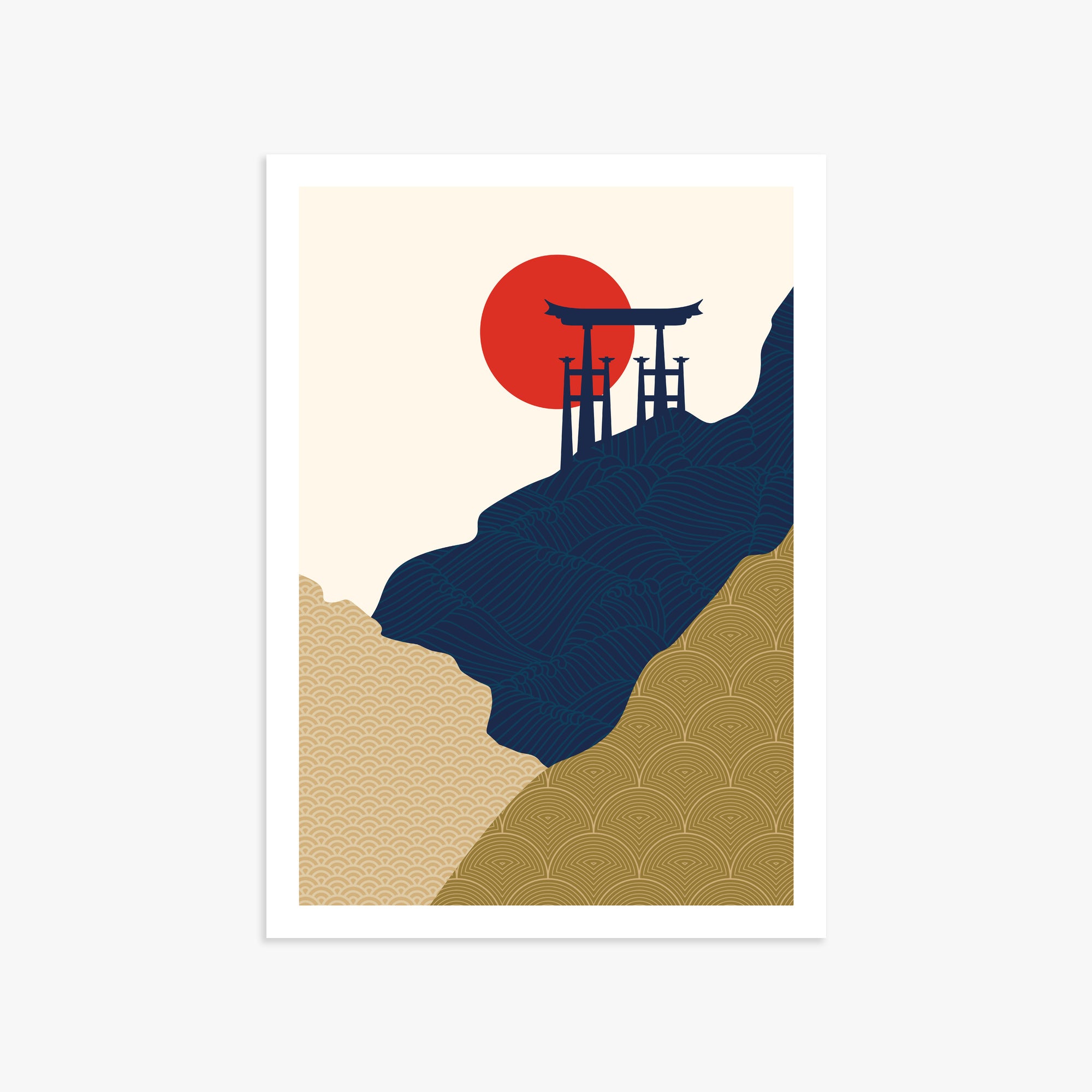 Torii Gate in the Sun, 50x70cm Poster Unframed