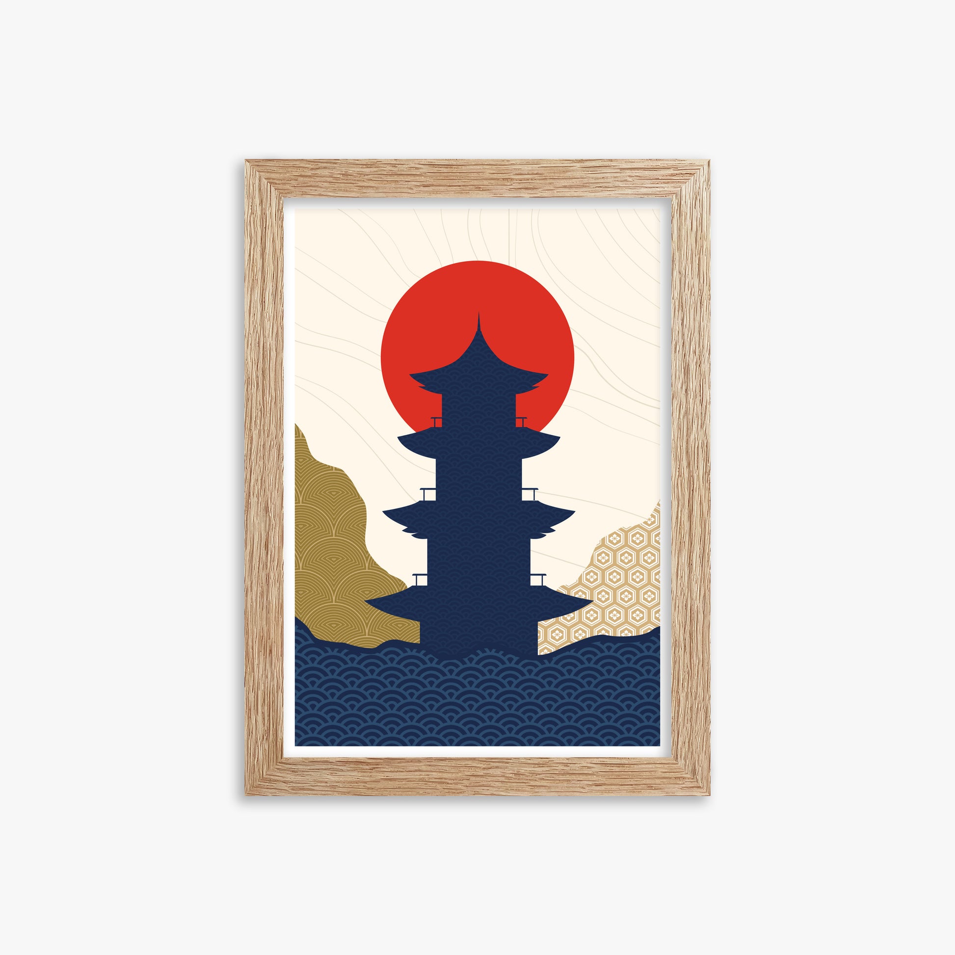 Shrine in the Sun 2, 21x30cm Framed Poster With Raw Oak Frame