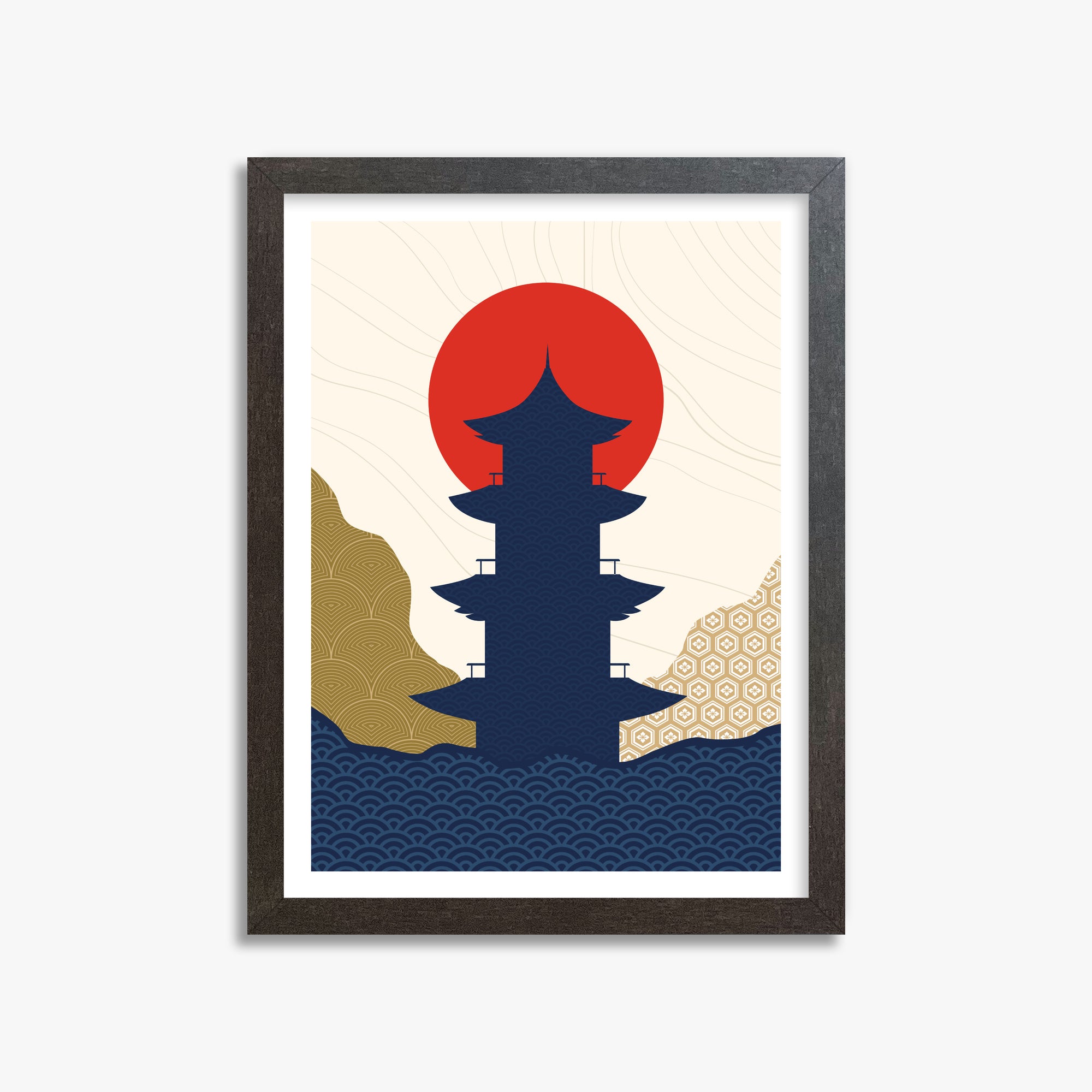 Shrine in the Sun 2, 30x40cm Framed Poster With Espresso Frame