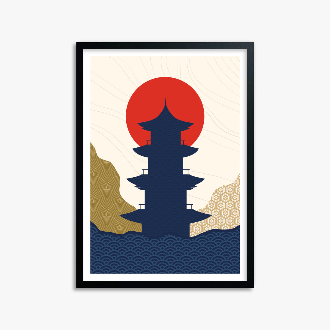 Shrine in the Sun 2, 50x70cm Framed Poster With Black Frame