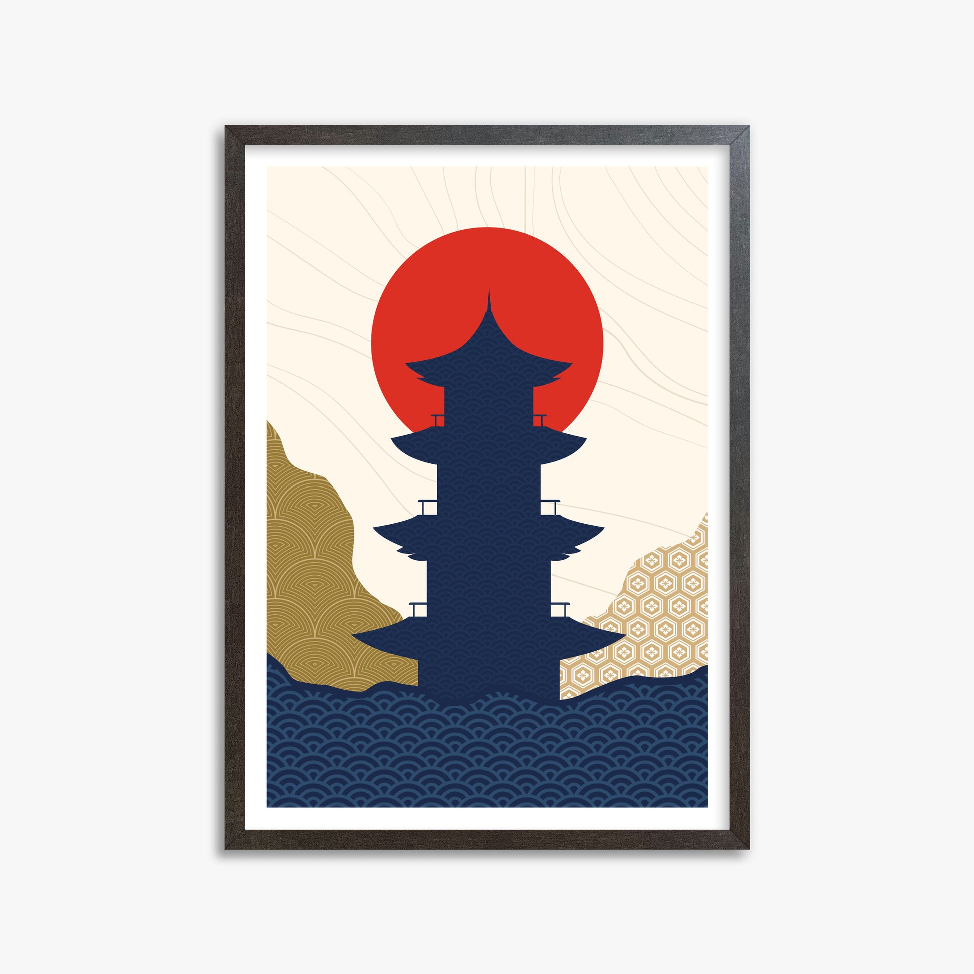 Shrine in the Sun 2, 50x70cm Framed Poster With Espresso Frame