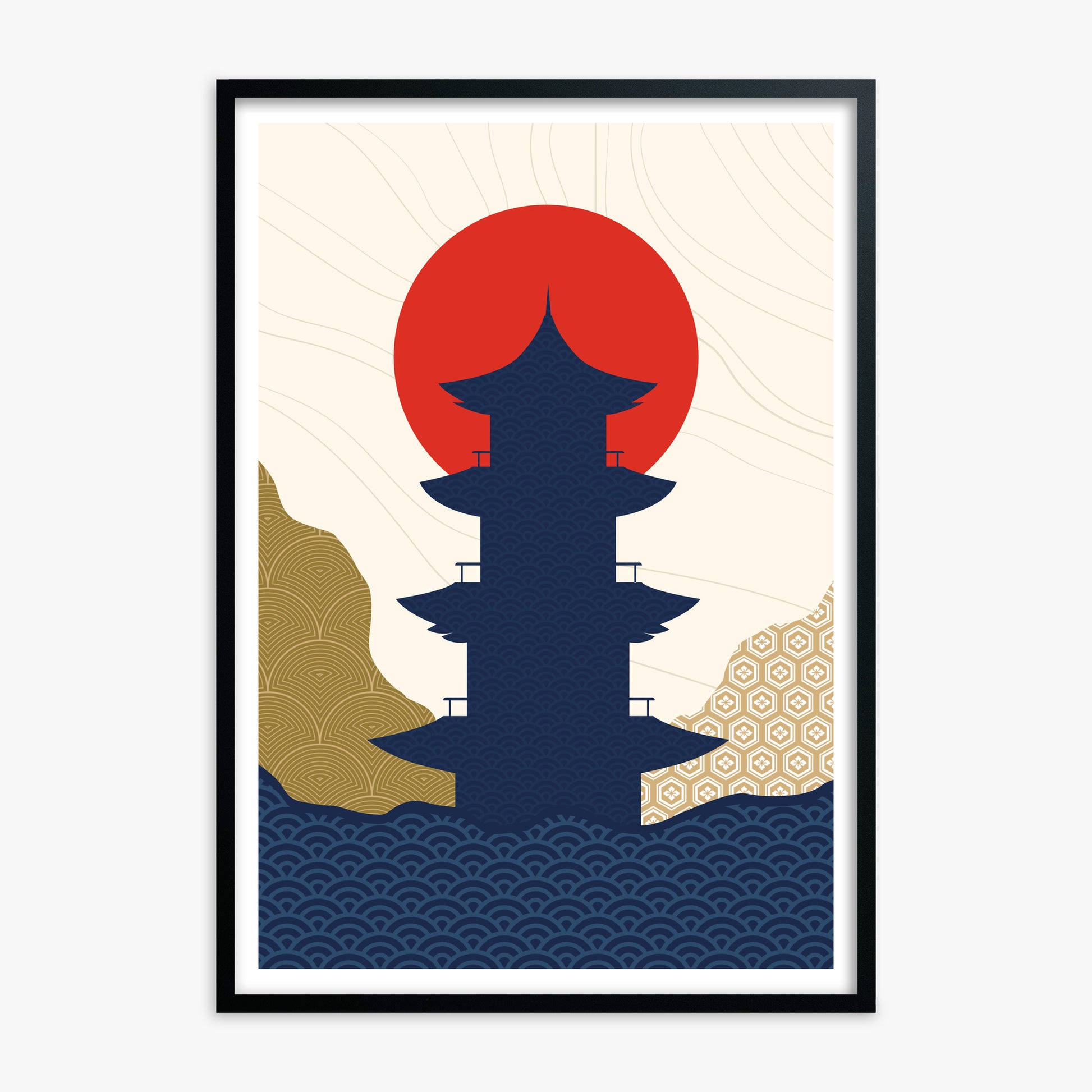 Shrine in the Sun 2, Black Framed Poster With Black Frame