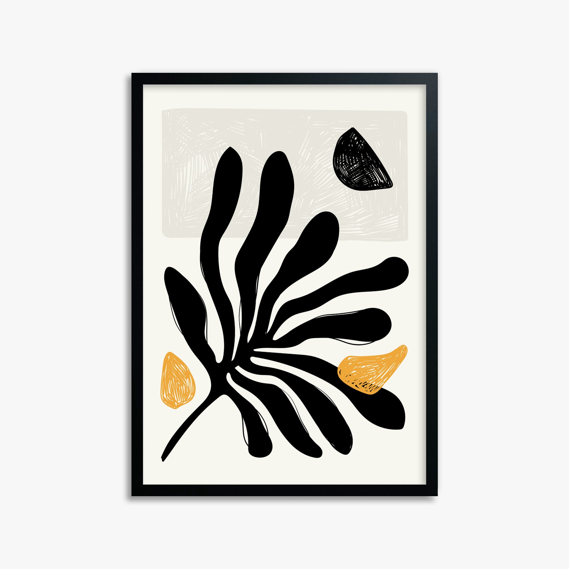 Leafs in Wind, 50x70cm Framed Poster With Black Frame