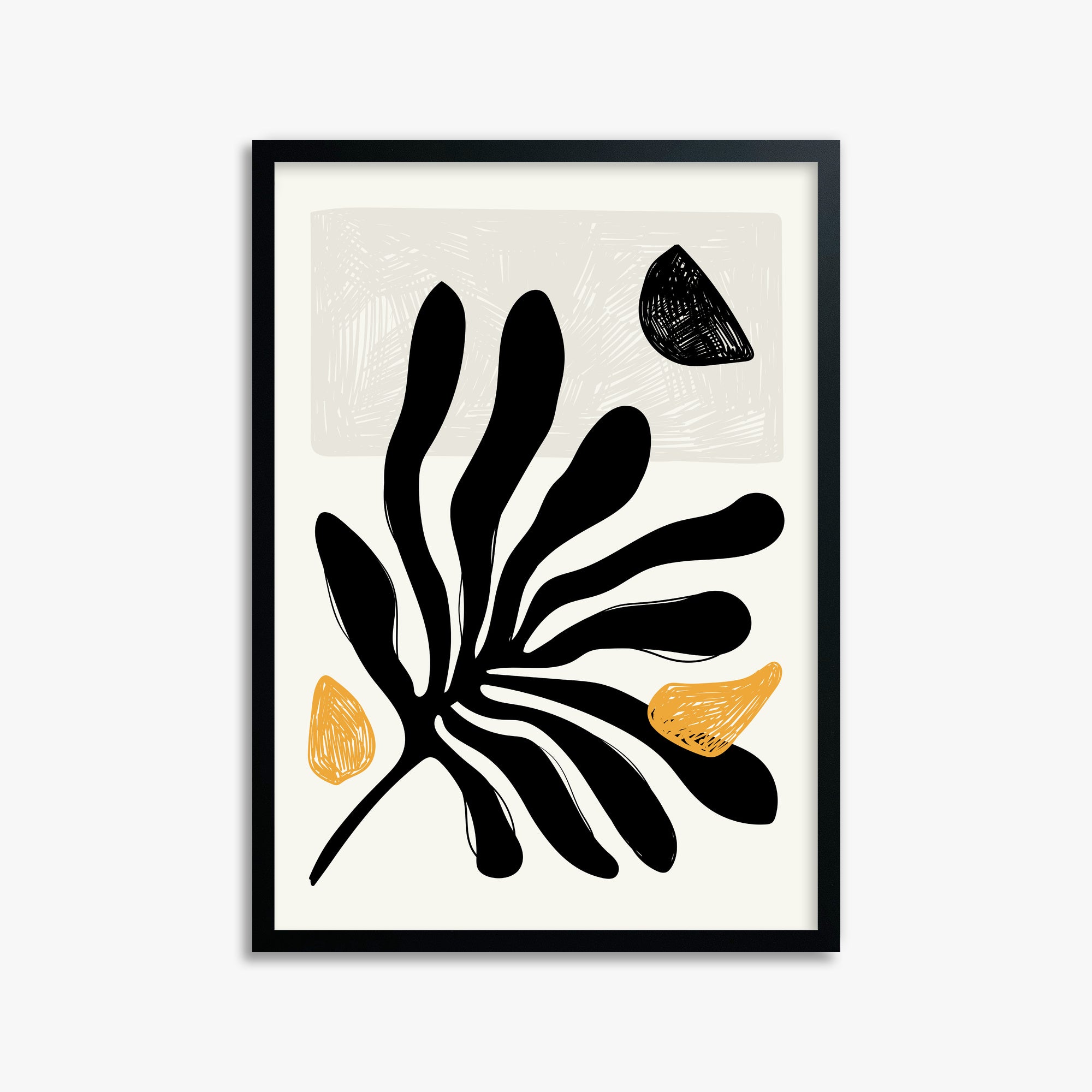 Leafs in Wind, 50x70cm Framed Poster With Black Frame