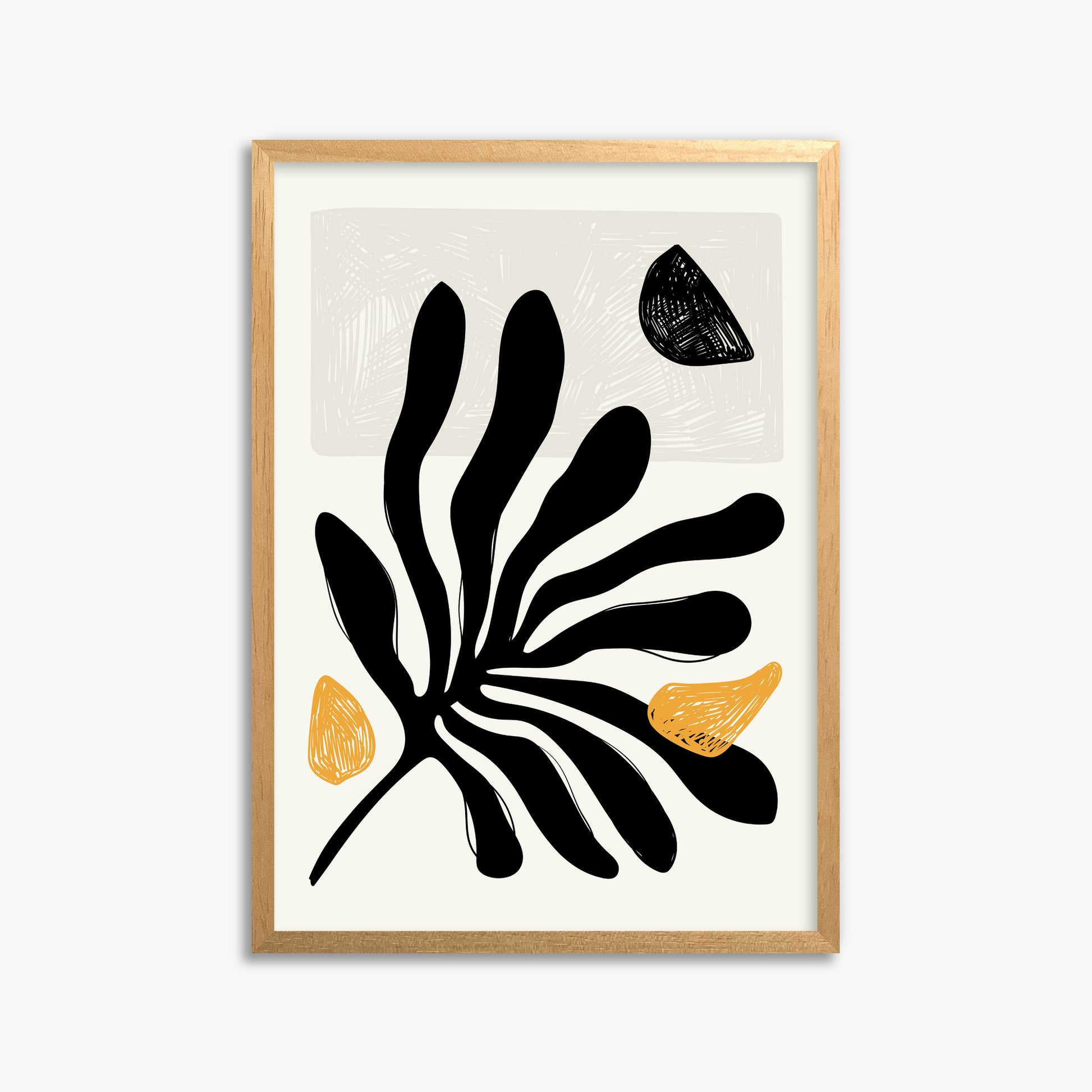 Leafs in Wind, 50x70cm Framed Poster With Oak Frame