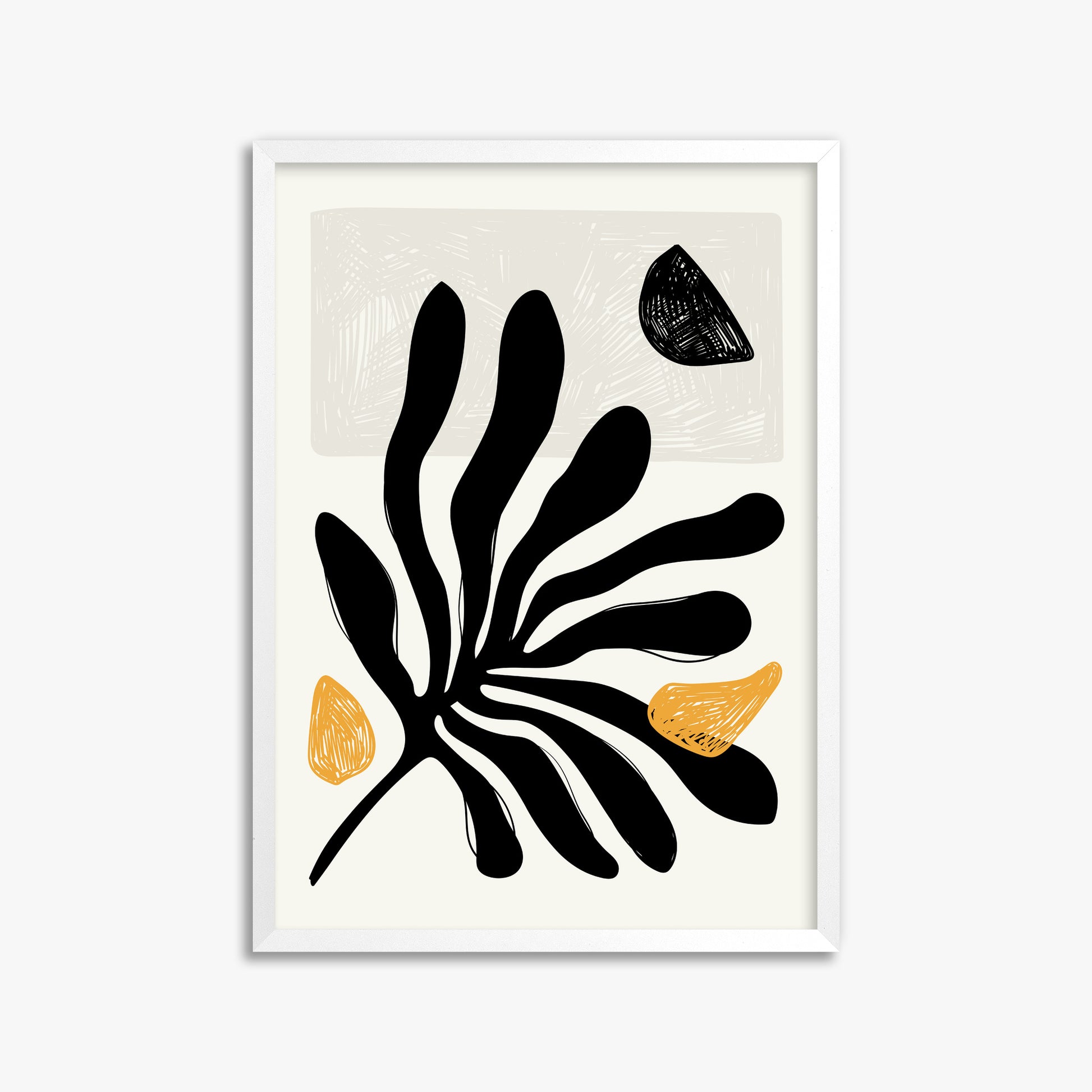 Leafs in Wind, 50x70cm Framed Poster With White Frame
