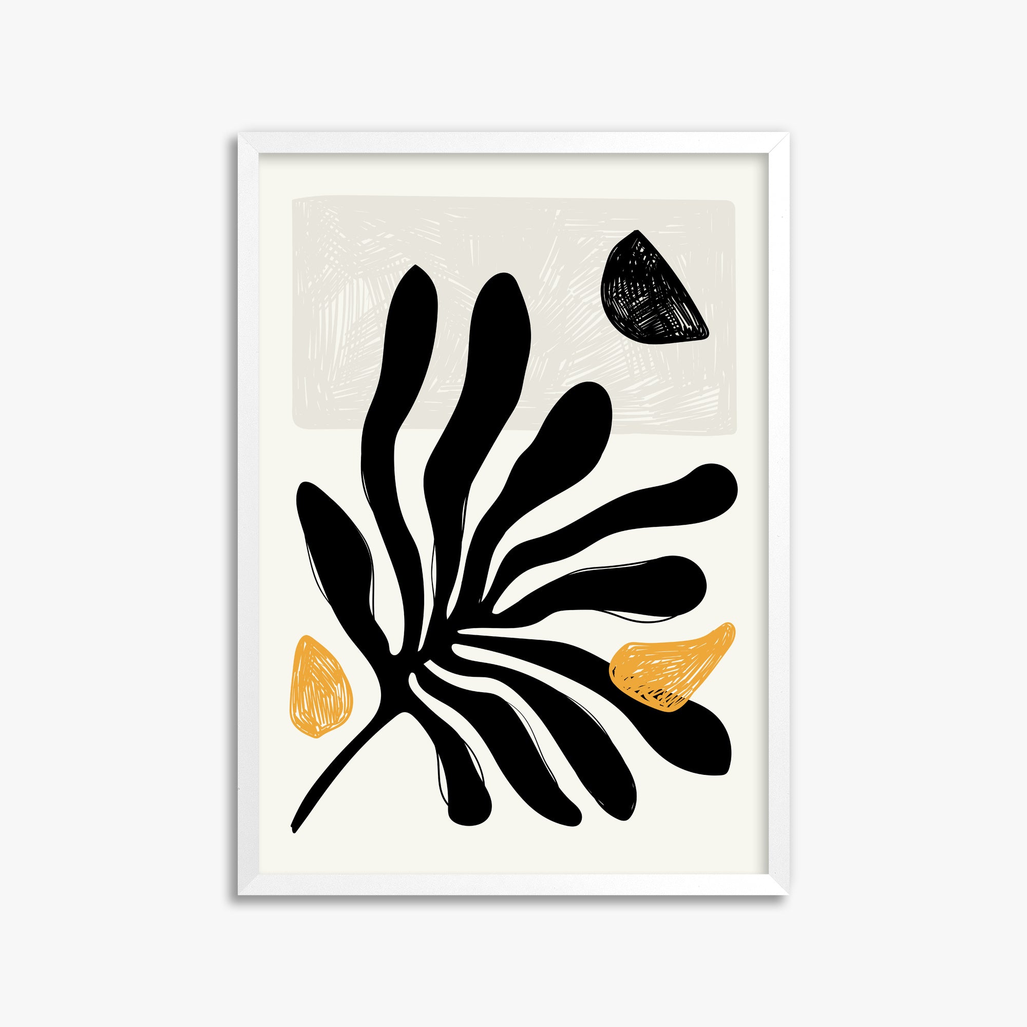 Leafs in Wind, 50x70cm Framed Poster With White Frame