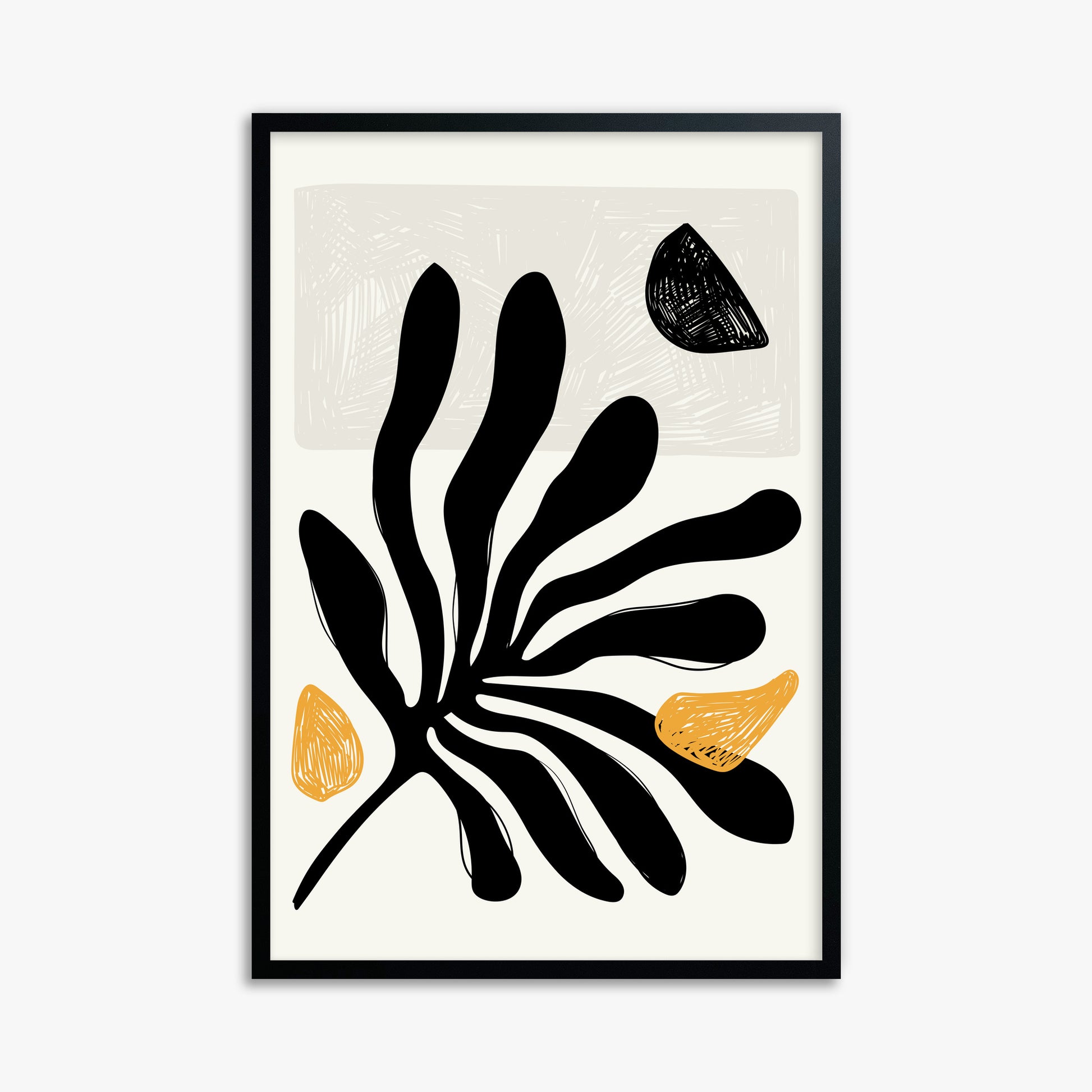 Leafs in Wind, 61x91cm Framed Poster With Black Frame