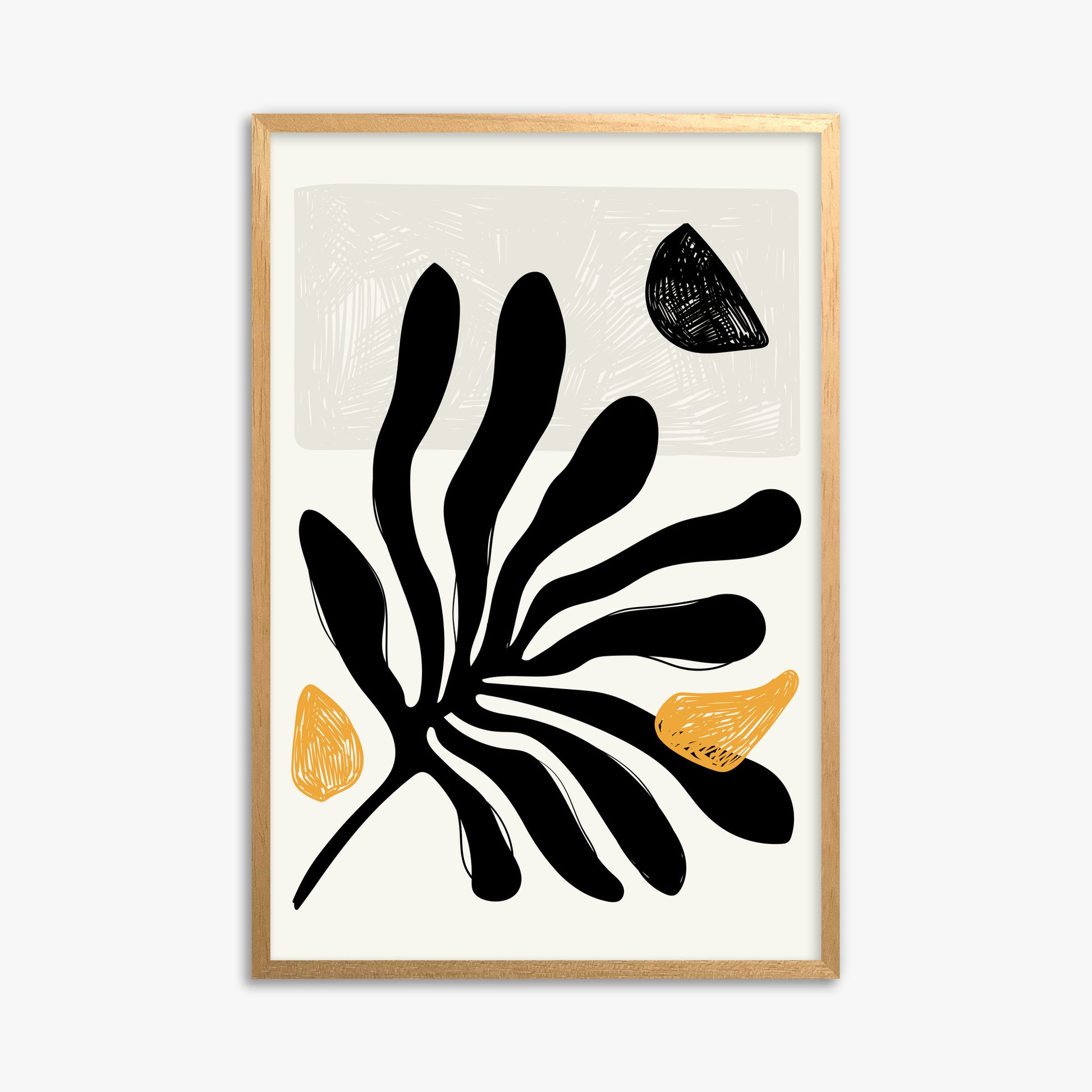 Leafs in Wind, 61x91cm Framed Poster With Oak Frame