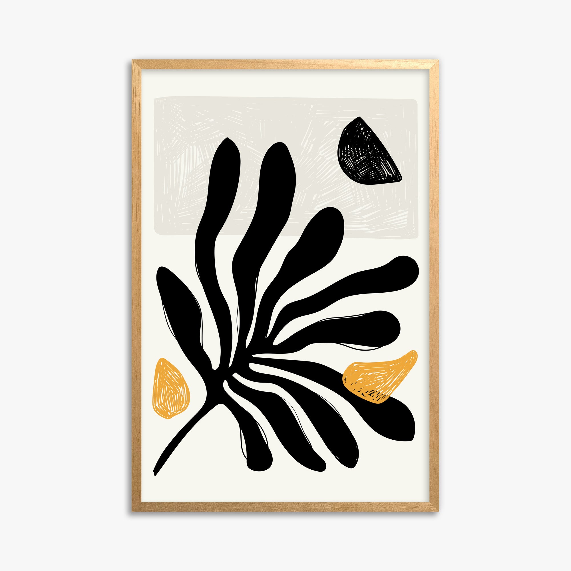 Leafs in Wind, 61x91cm Framed Poster With Oak Frame