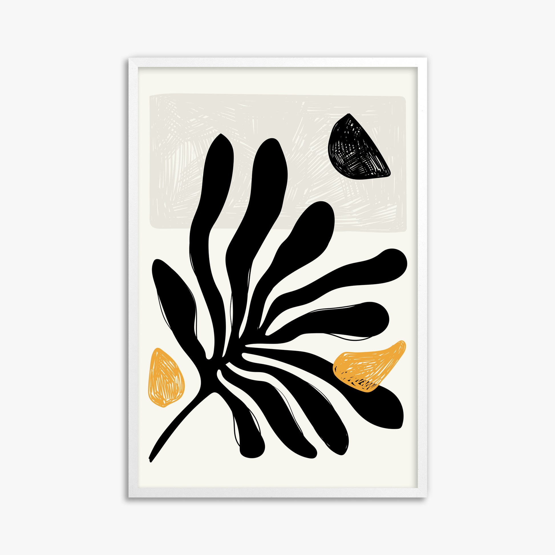 Leafs in Wind, 61x91cm Framed Poster With White Frame