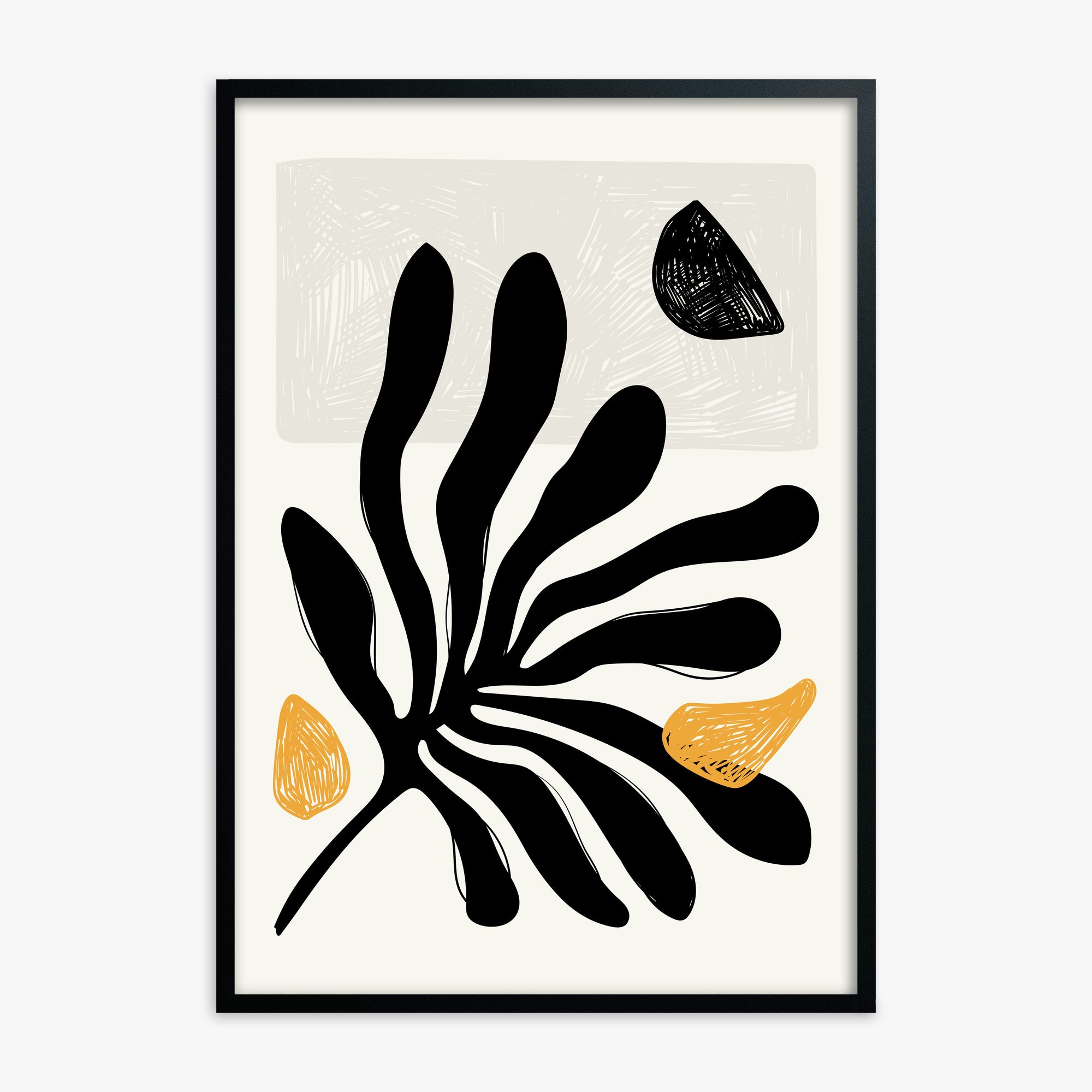 Leafs in Wind, Black Framed Poster With Black Frame